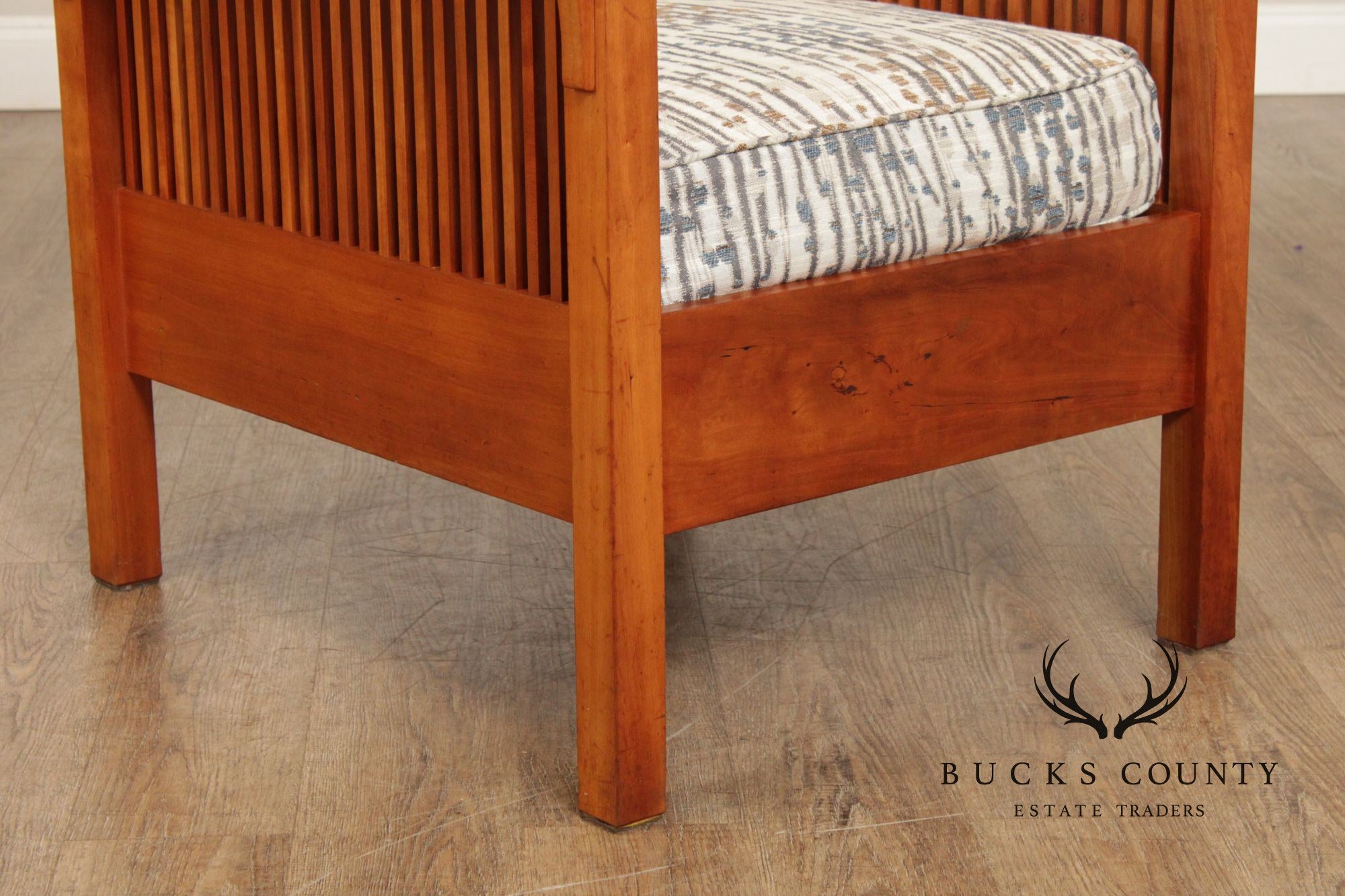 Stickley Mission Collection Cherry Spindle Lounge Chair with Tight Seat