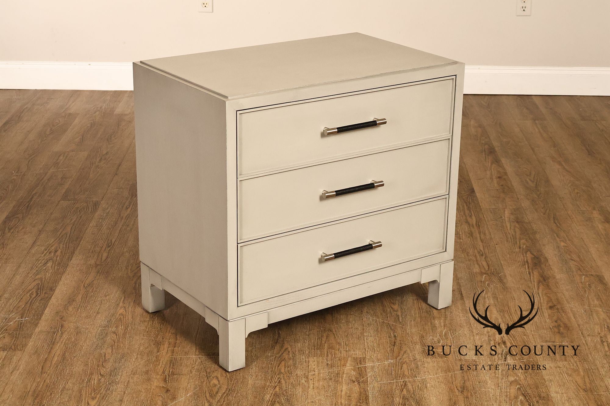 Vanguard Furniture Contemporary Pair Of Grey Three Drawer Chests Night Stands