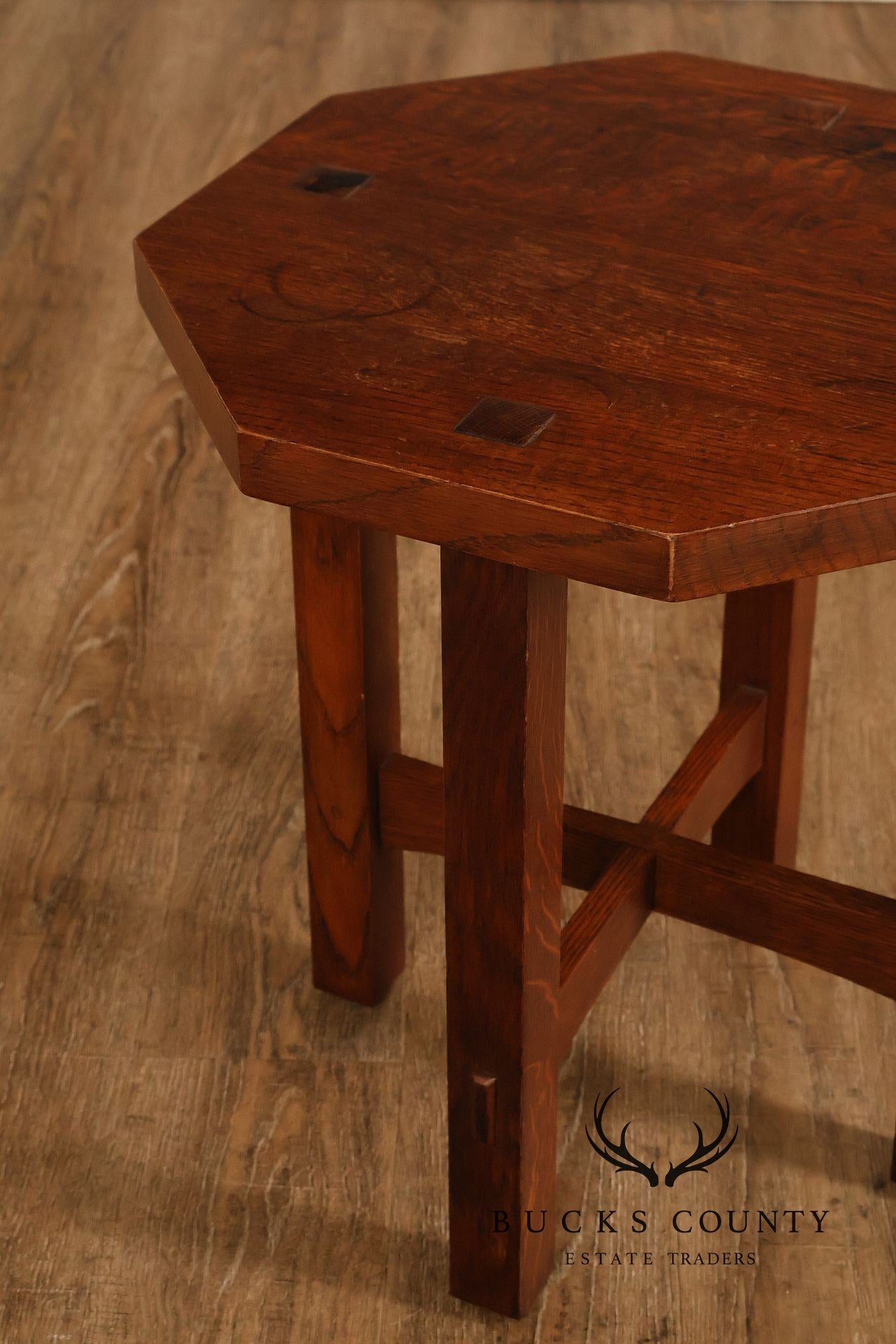 Stickley Mission Collection Oak Octagonal Tabouret Table