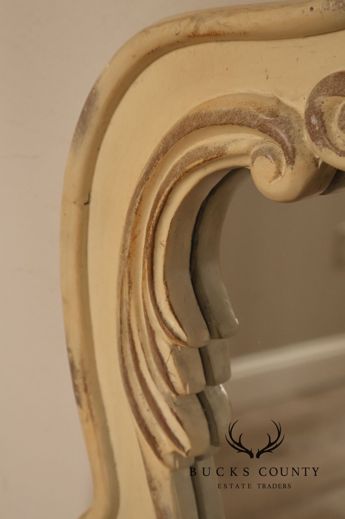 French Provincial Style Paint Decorated Wall Mirror