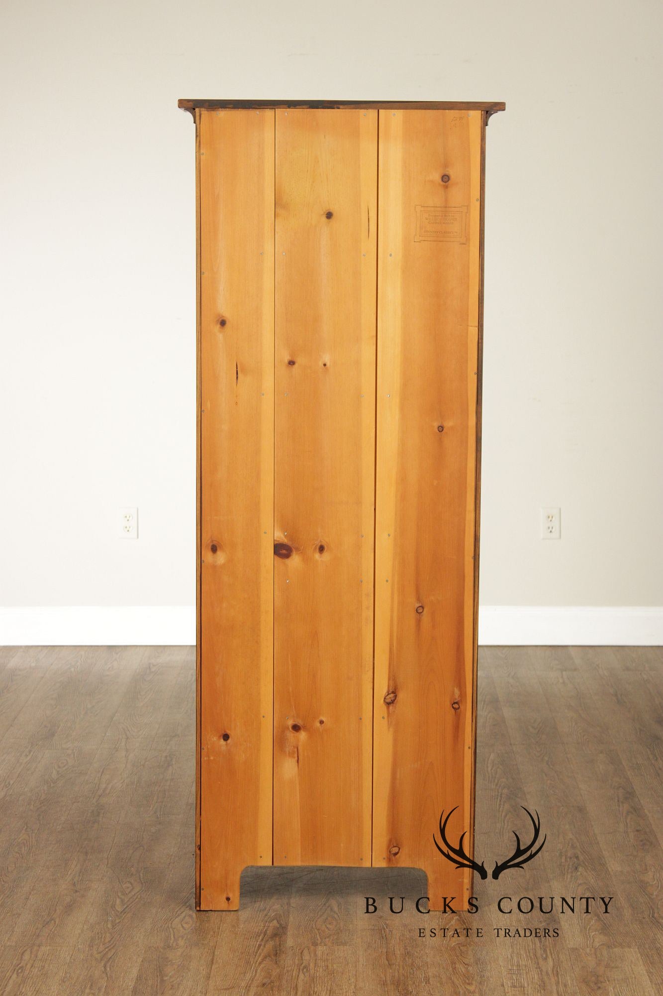 William Draper Country Classics Pine Two Door Narrow Storage Cabinet