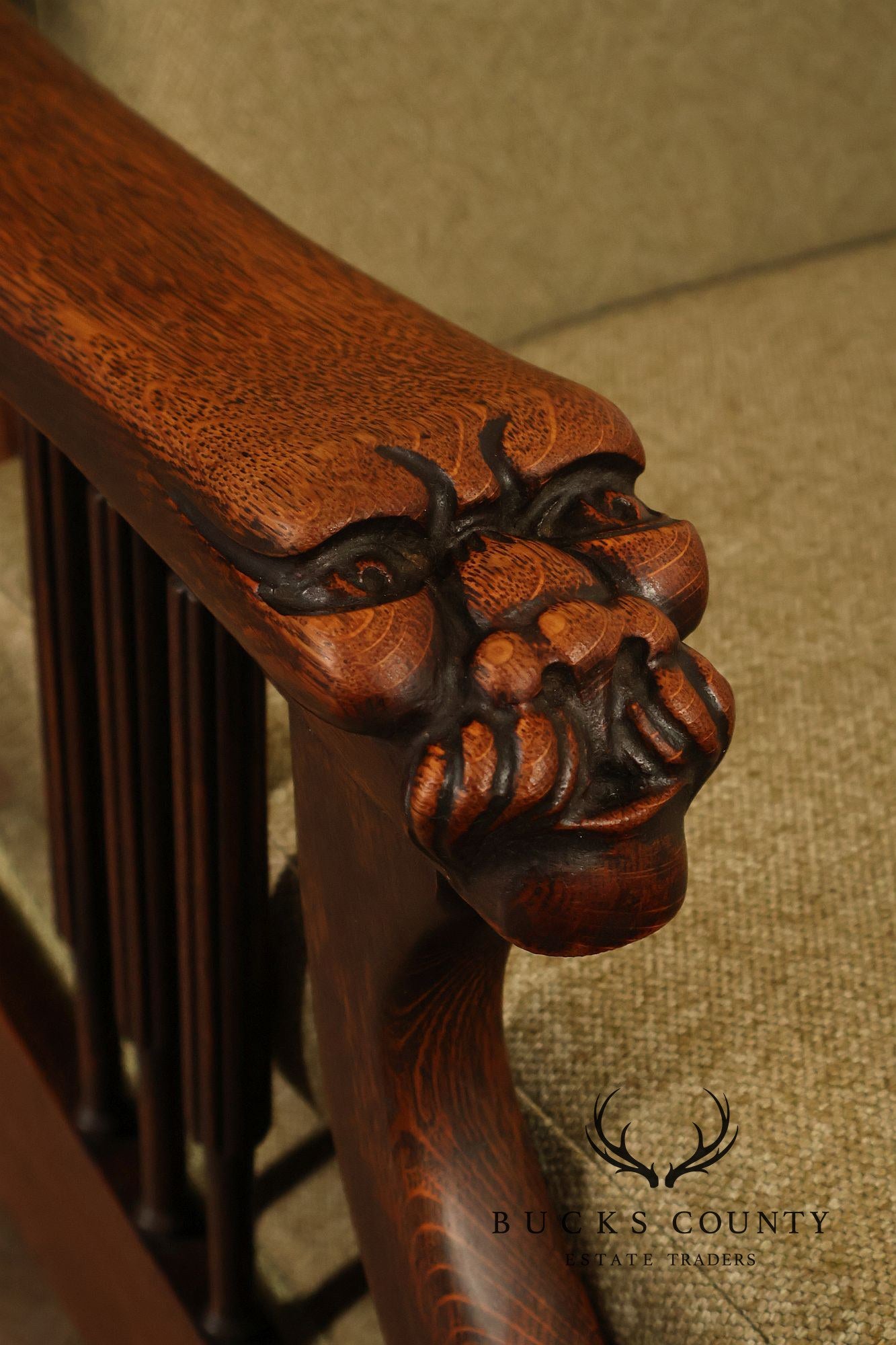 Antique Victorian Oak Morris Reclining Chair