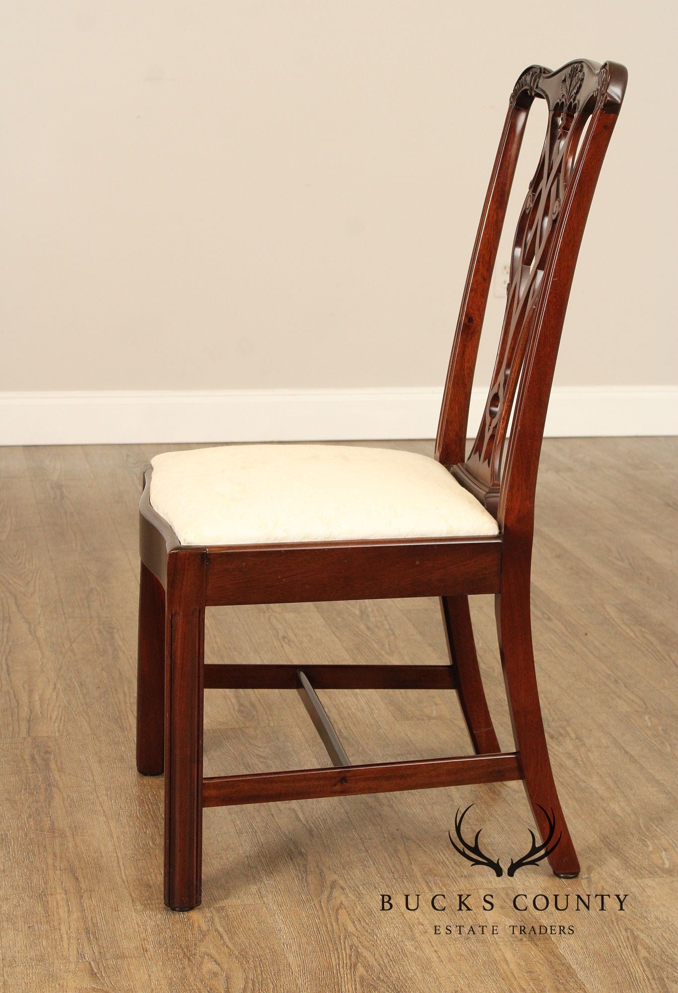 Chippendale Style Quality Set Of Ten Solid Mahogany Dining Chairs