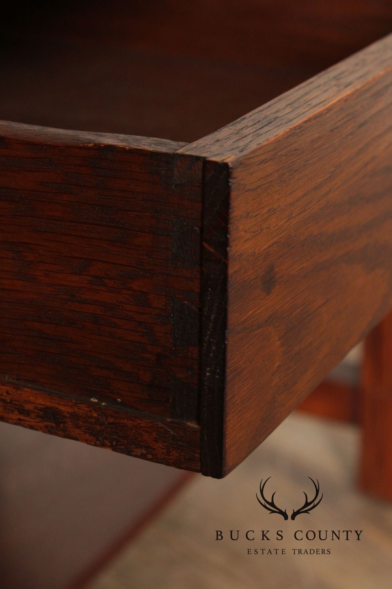 Limbert Mission Oak Two-Drawer Library Table