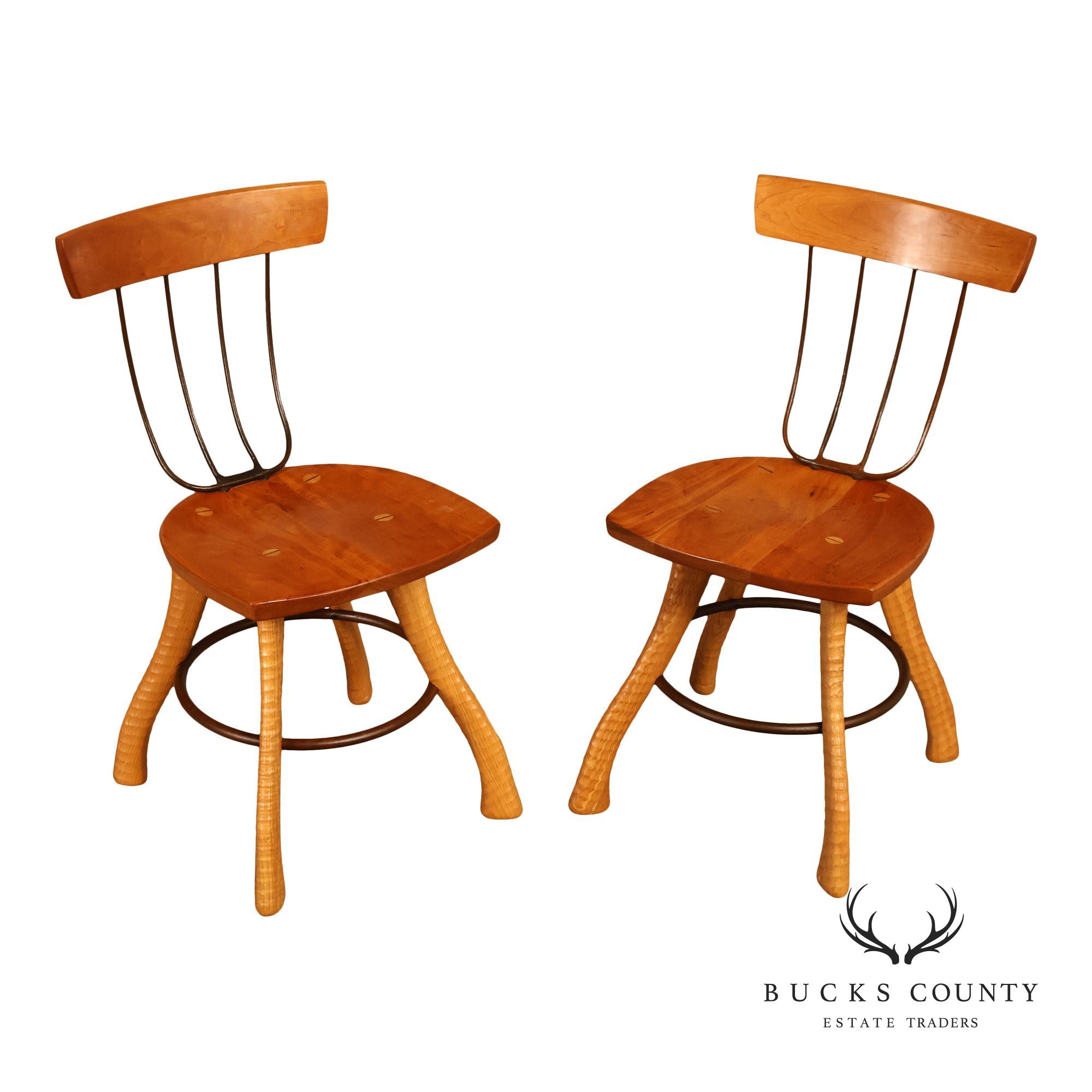 Bradford Woodworking Pair of Pitchfork Side Chairs