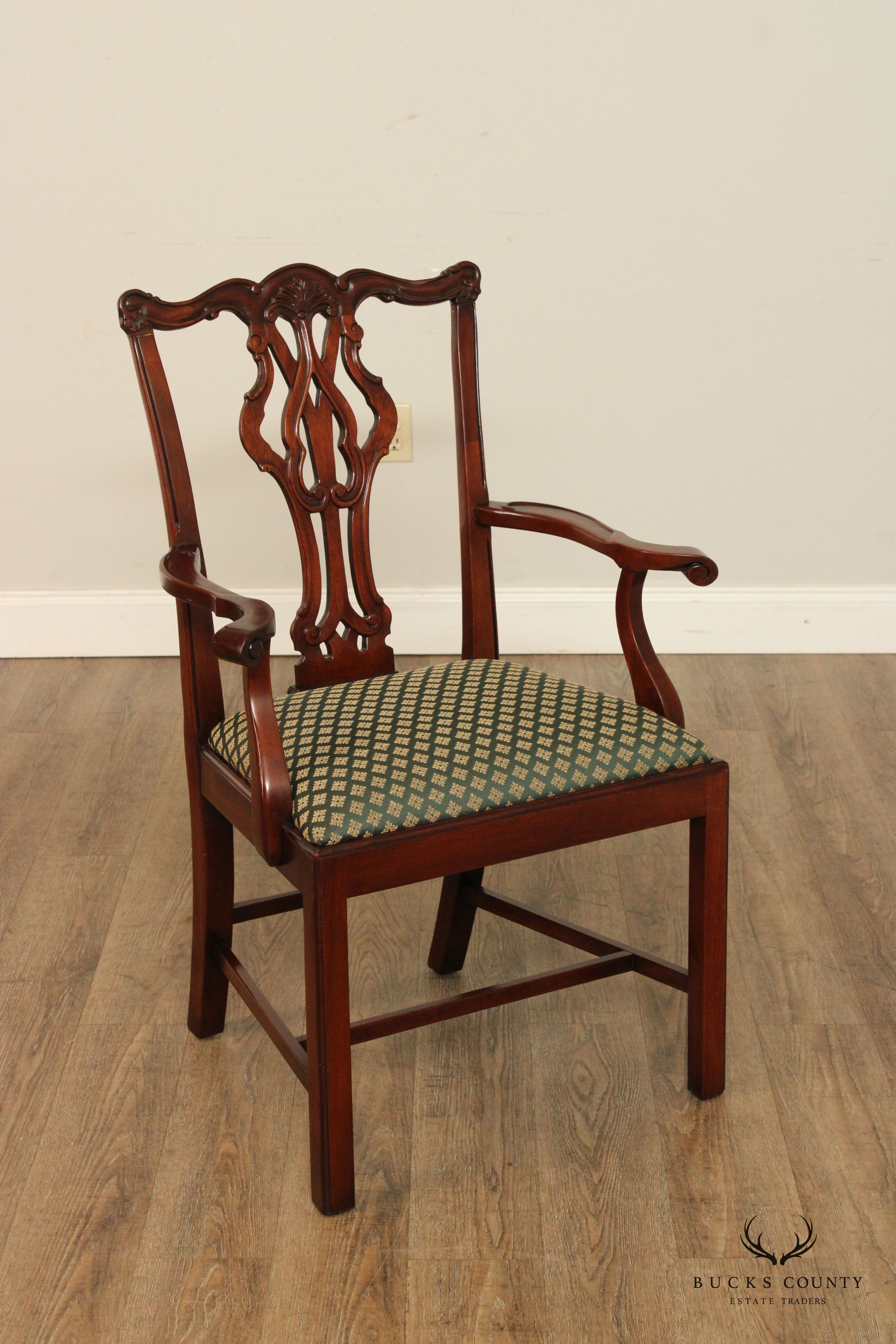 Chippendale Style Carved Mahogany Armchair