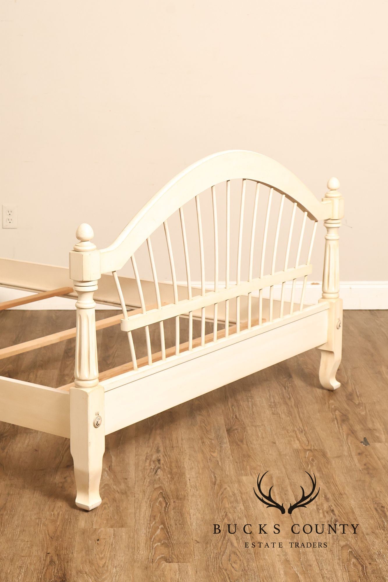 Ethan Allen French Country Style Cream Painted Full Spindle Bedframe