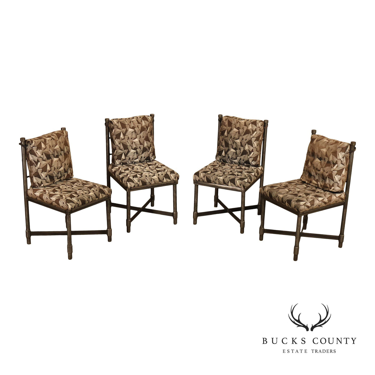 Swaim Industrial Set of Four Iron Dining Chairs