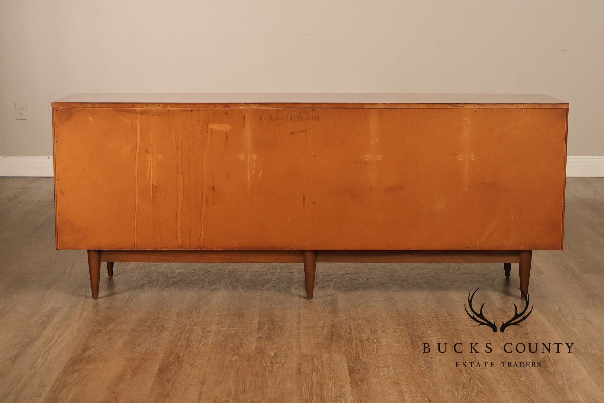 Basic Witz Mid Century Modern Walnut Triple Dresser