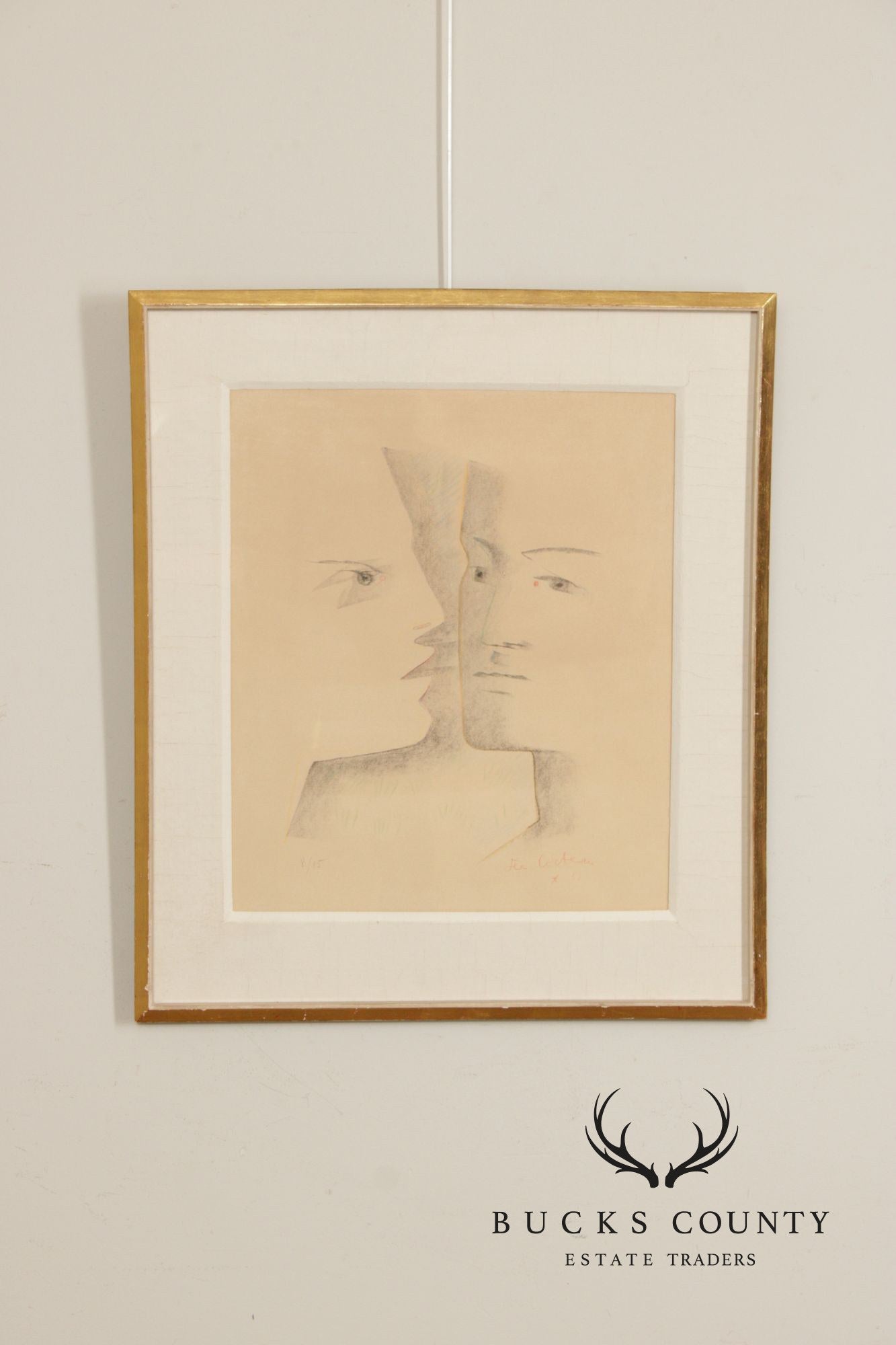 Jean Cocteau Limited Edition Print, 'Two Heads'