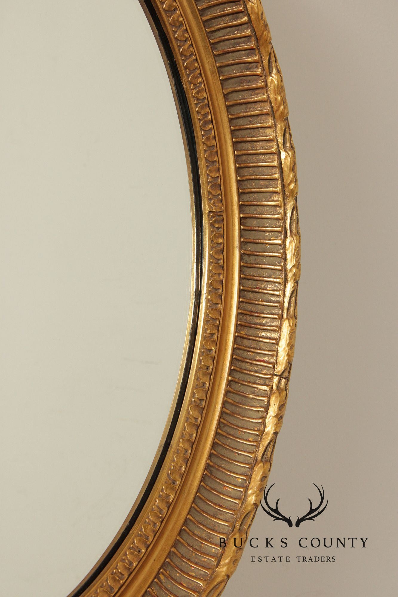 LaBarge Louis Phillipe Style Giltwood Carved Oval Wall Mirror