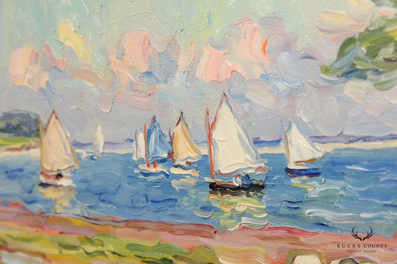 Jan Pawlowski Impressionist Sailboat Oil Painting