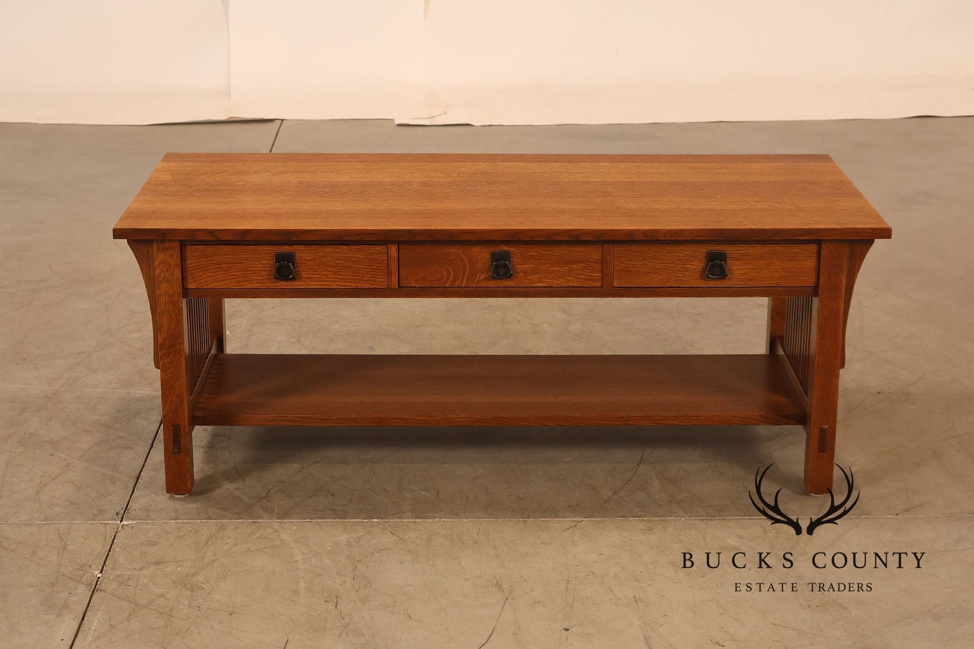 Stickley Mission Collection Oak Coffee Table With Drawers