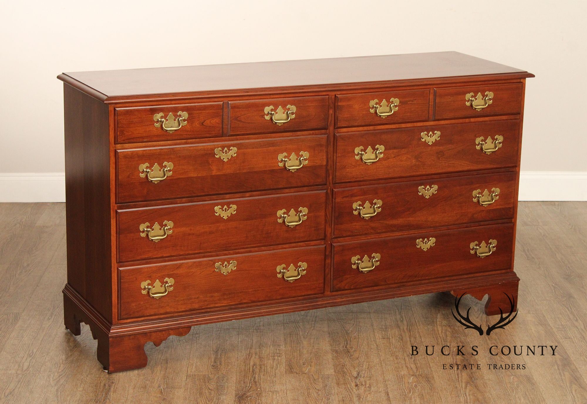 Pennsylvania House Chippendale Style Cherry Double Dresser