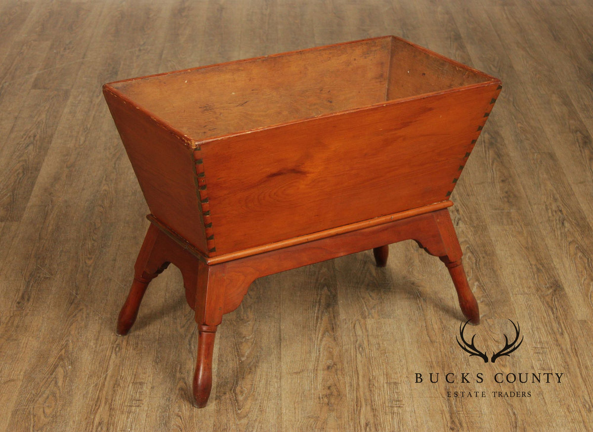 Antique Primitive Pine Dough Box Table With Removable Top