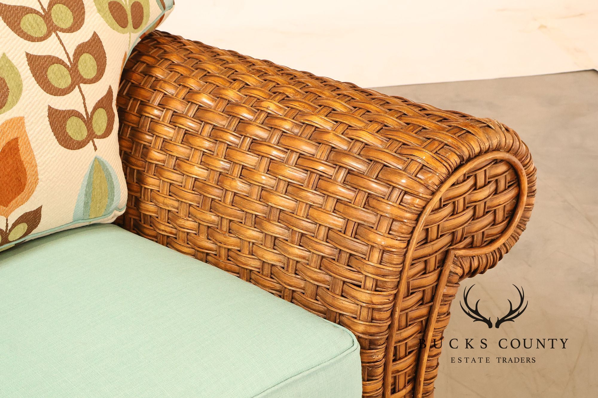Lane Venture Excursions Pair Of Wicker Sofas With Cushions