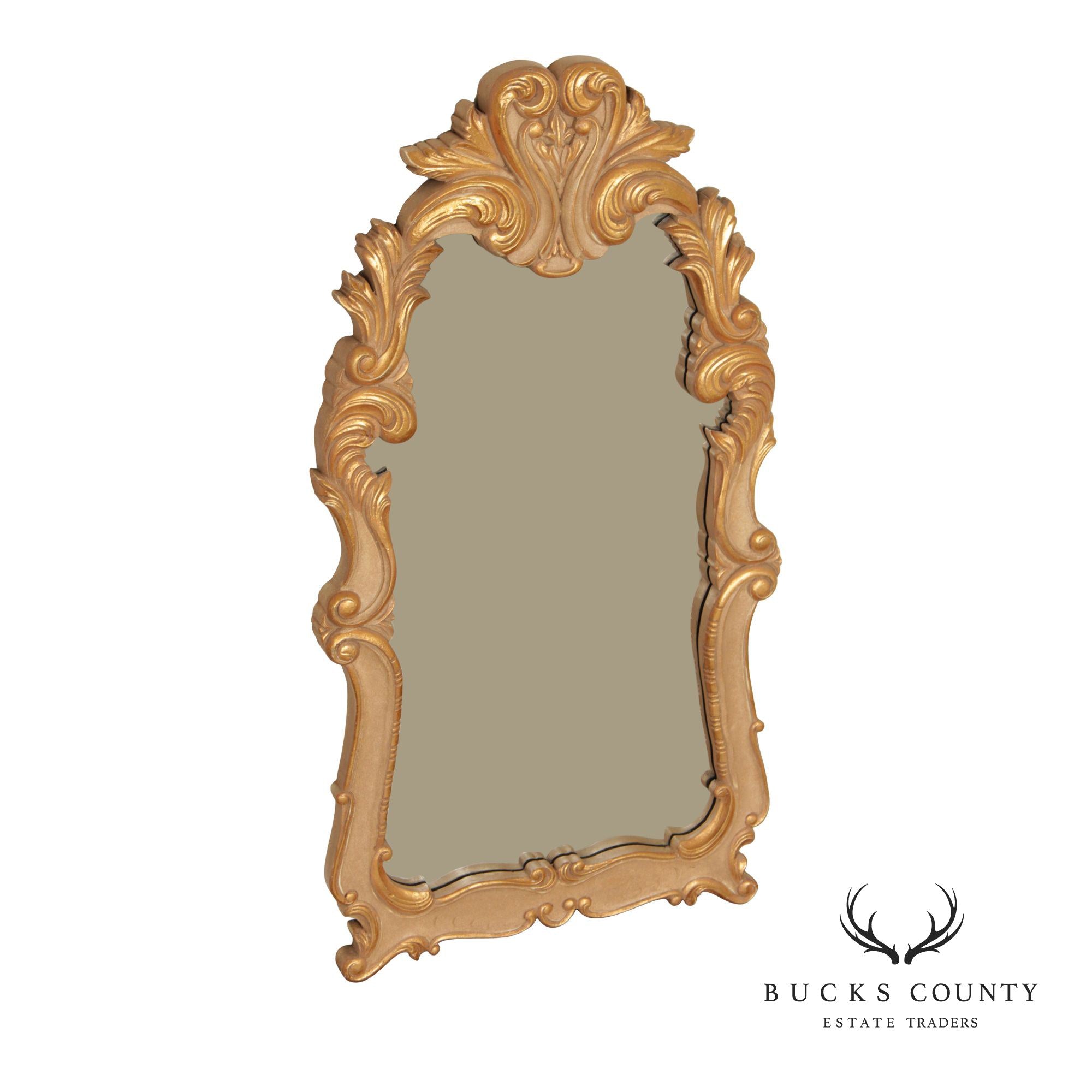 Rococo Style Large Gold Painted Wall Mirror