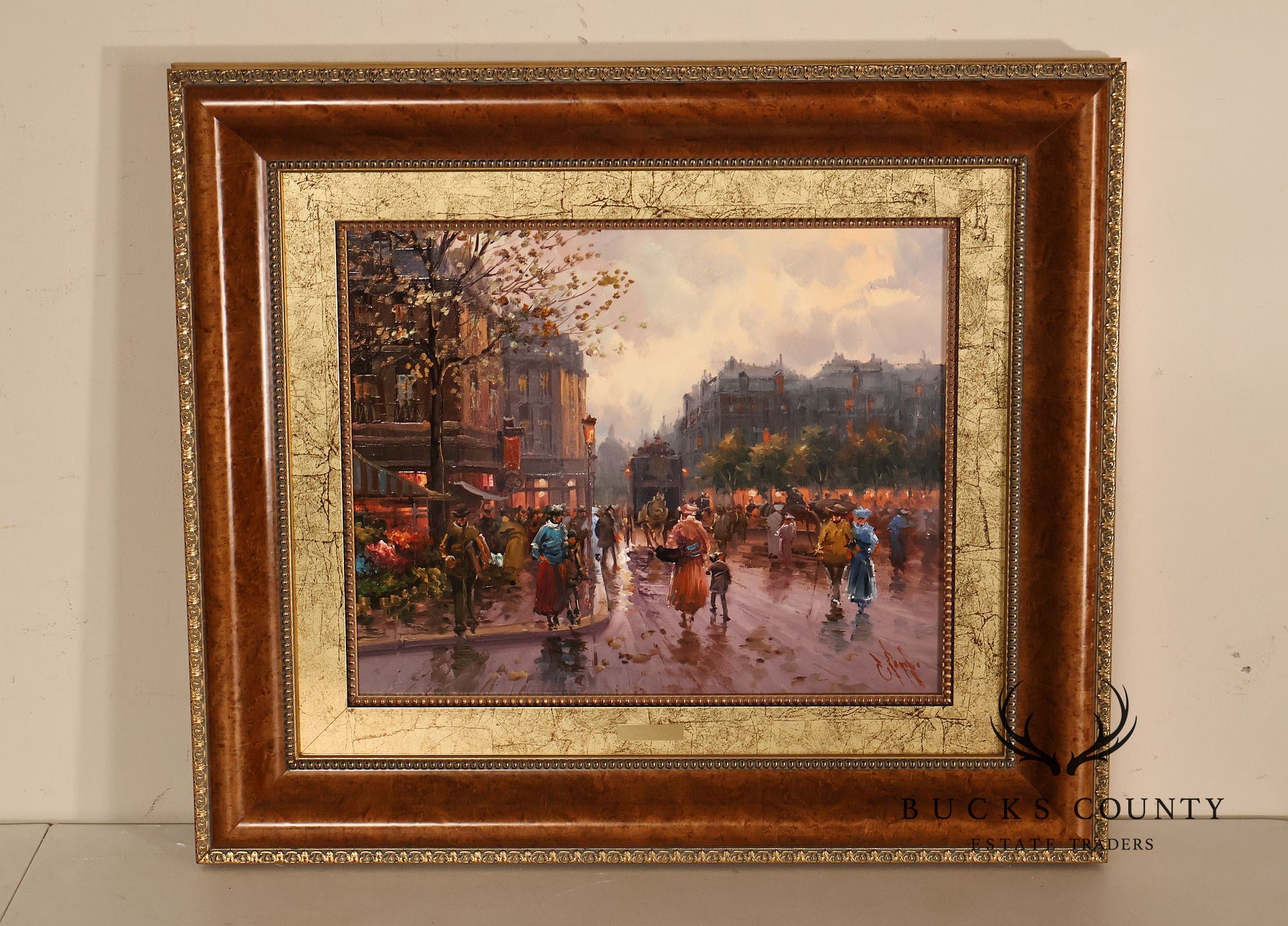 Impressionist Style Painting,  Street Scene. Emilio Payes