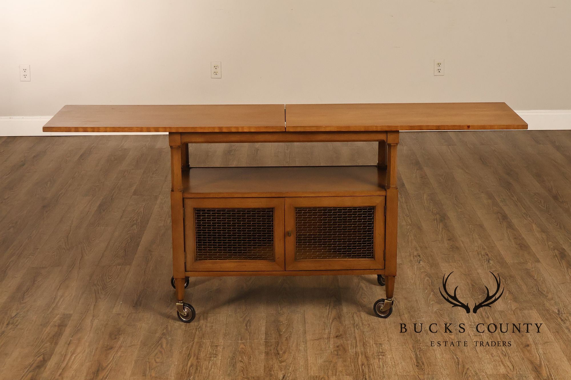 Henredon Vintage Walnut Drop Leaf Server Bar Cart