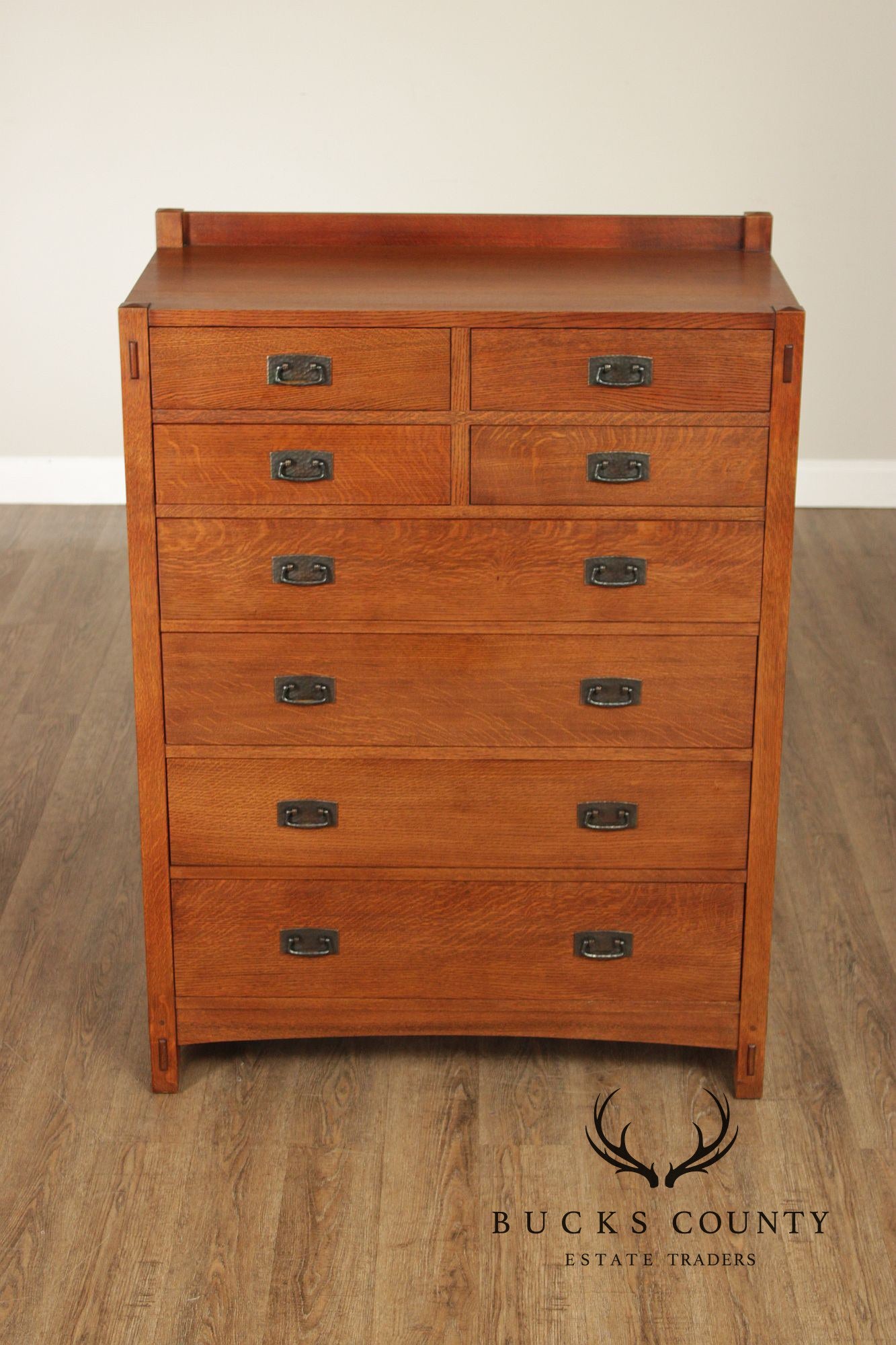Stickley Mission Collection Oak Tall Chest Of Drawers
