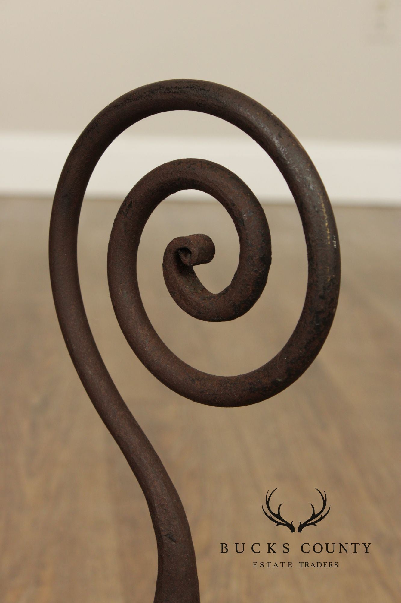 Antique Pair of Hand Forged of Fireplace Andirons