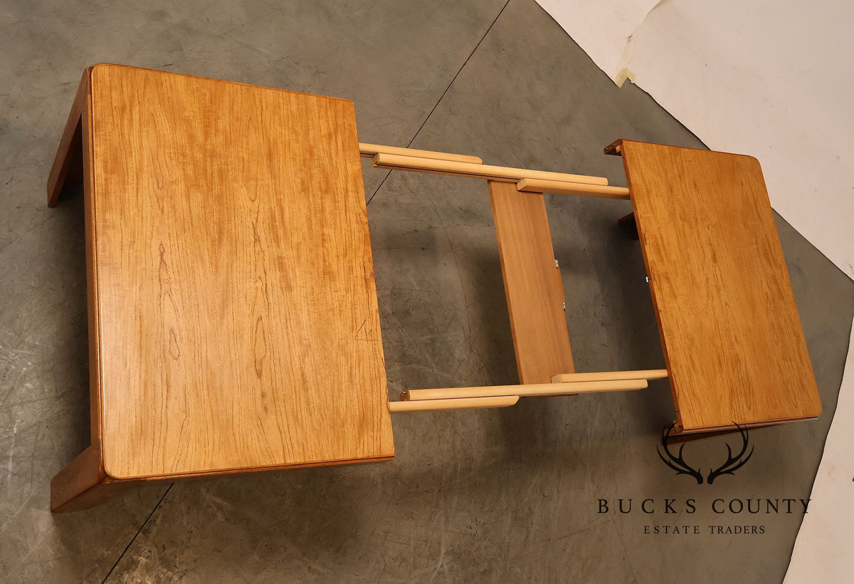 N. Eilersen A/S Danish Modern Teak Extension Dining Table With Two Leaves