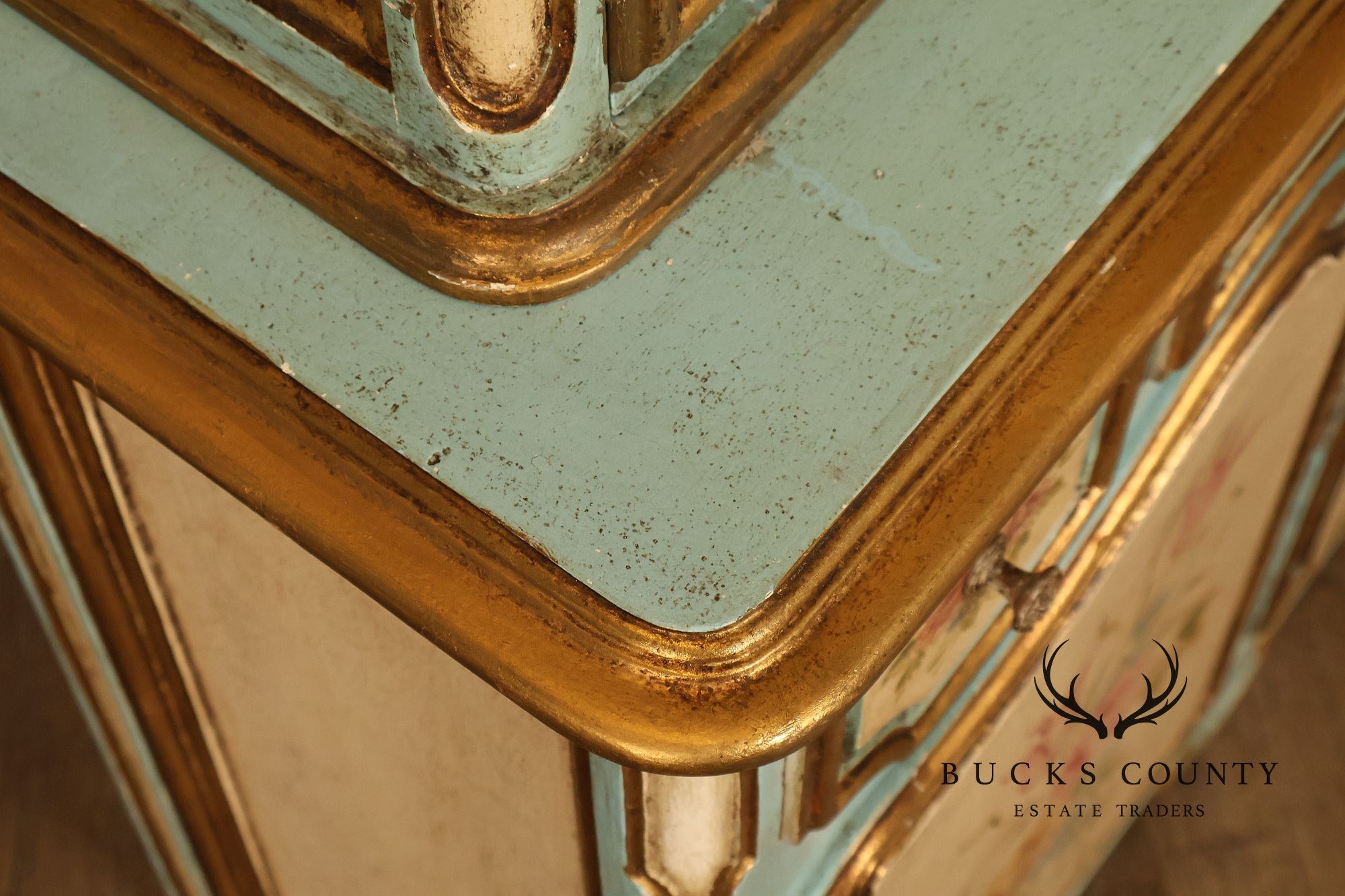 Venetian Style Hand Painted Florentine Cabinet On Stand