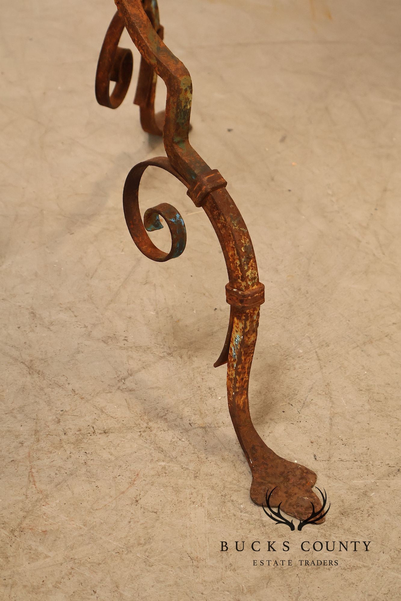 Vintage Wrought Iron Garden Pedestal Plant Stand