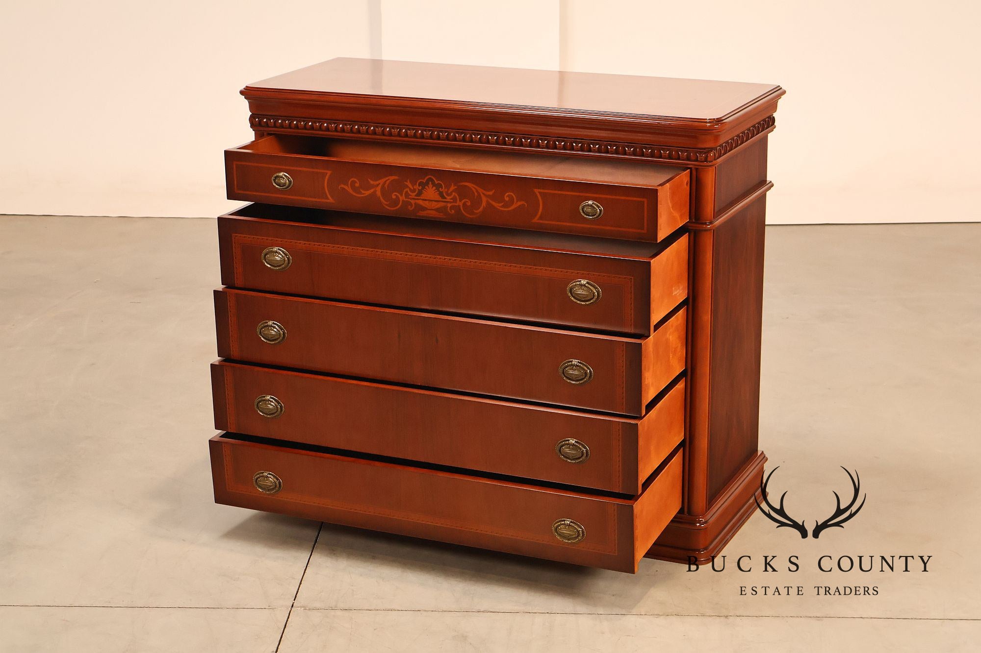 Edwardian Style Inlaid Mahogany Chest of Drawers