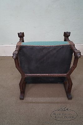 Antique 19th Century Pair of Gothic Oak Throne Arm Chairs