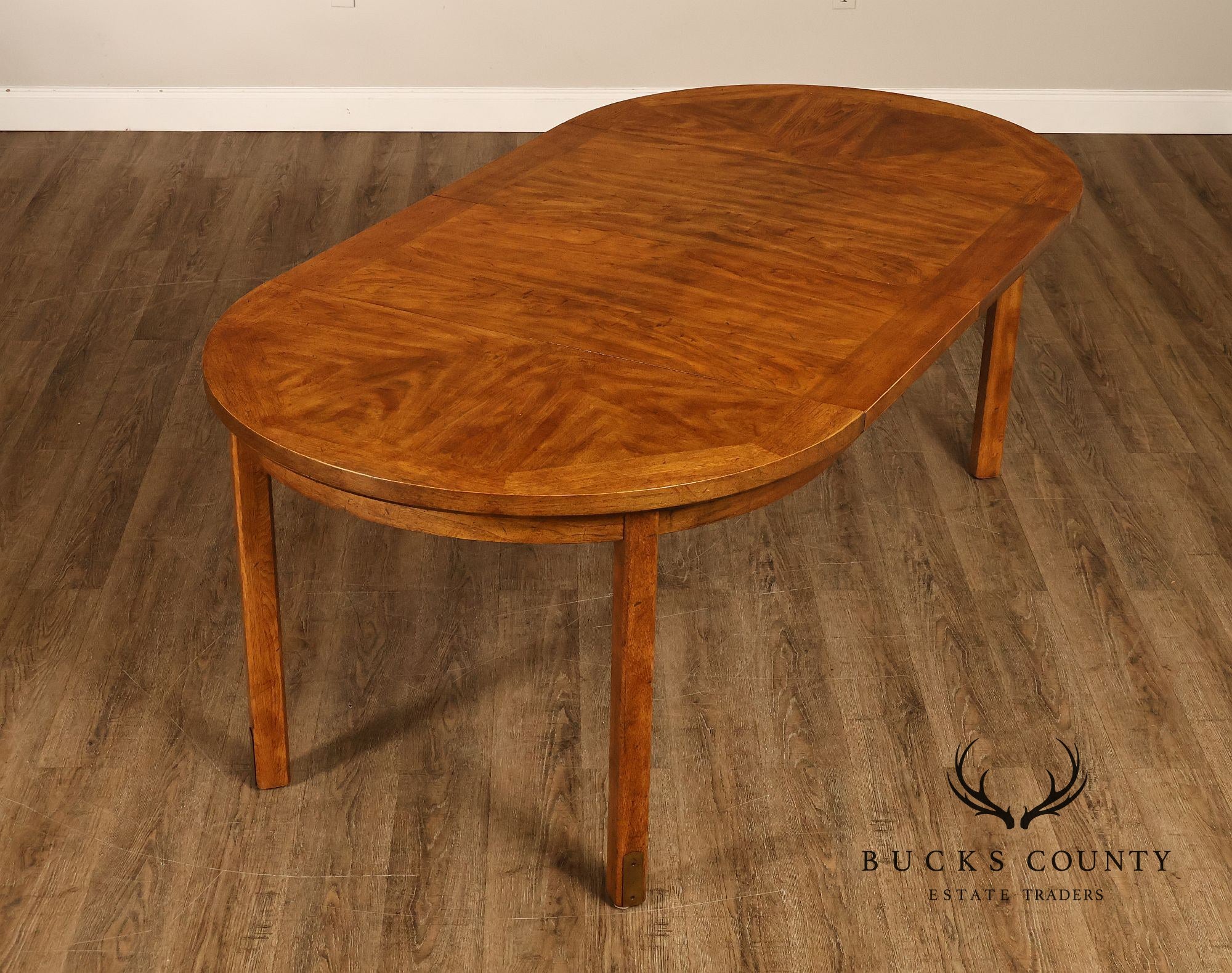 Drexel 'Woodbriar' Campaign Style Round Expandable Dining Table