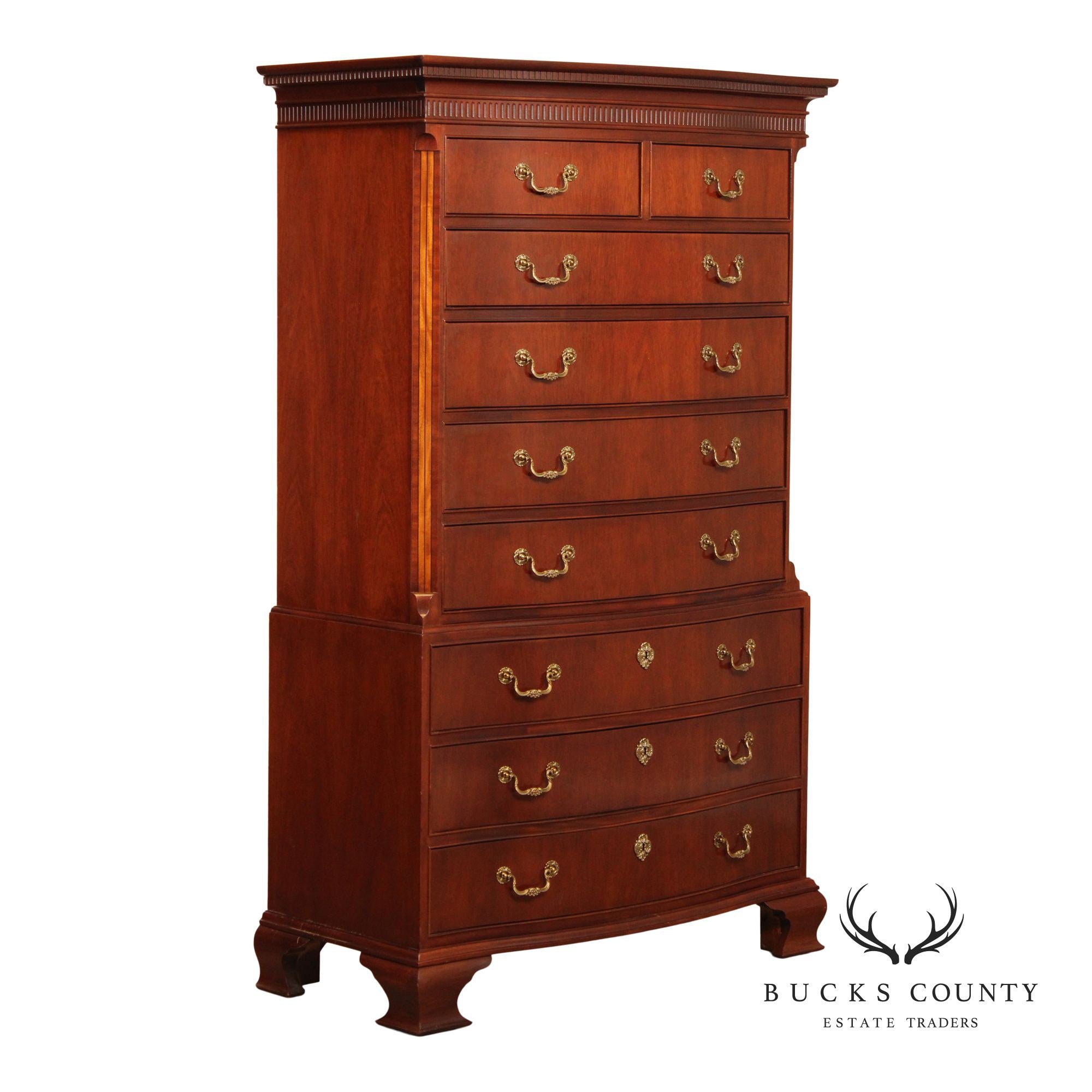 Baker Georgian Style Mahogany Tall Chest