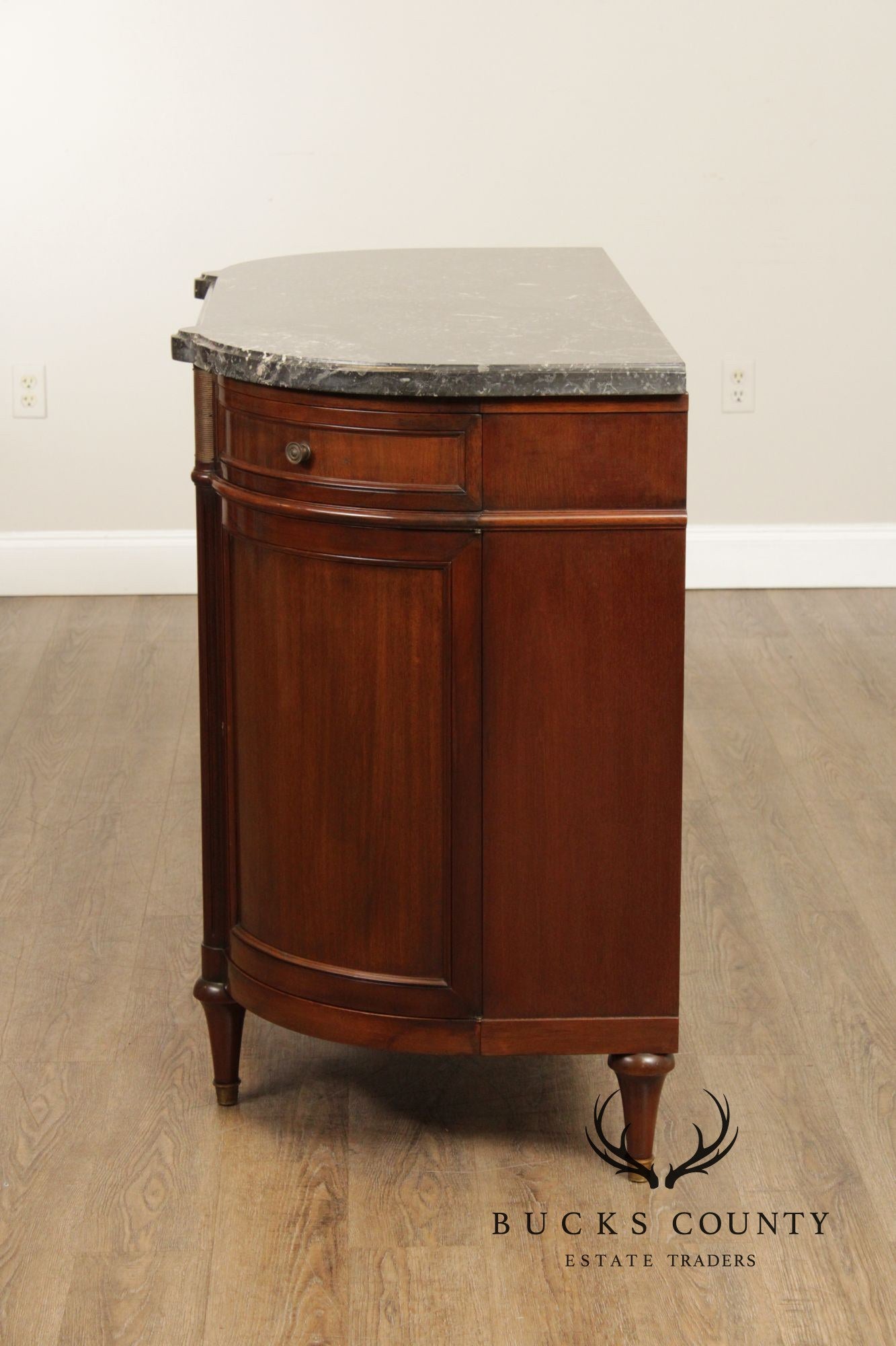 Regency Style Marble Top Mahogany Sideboard