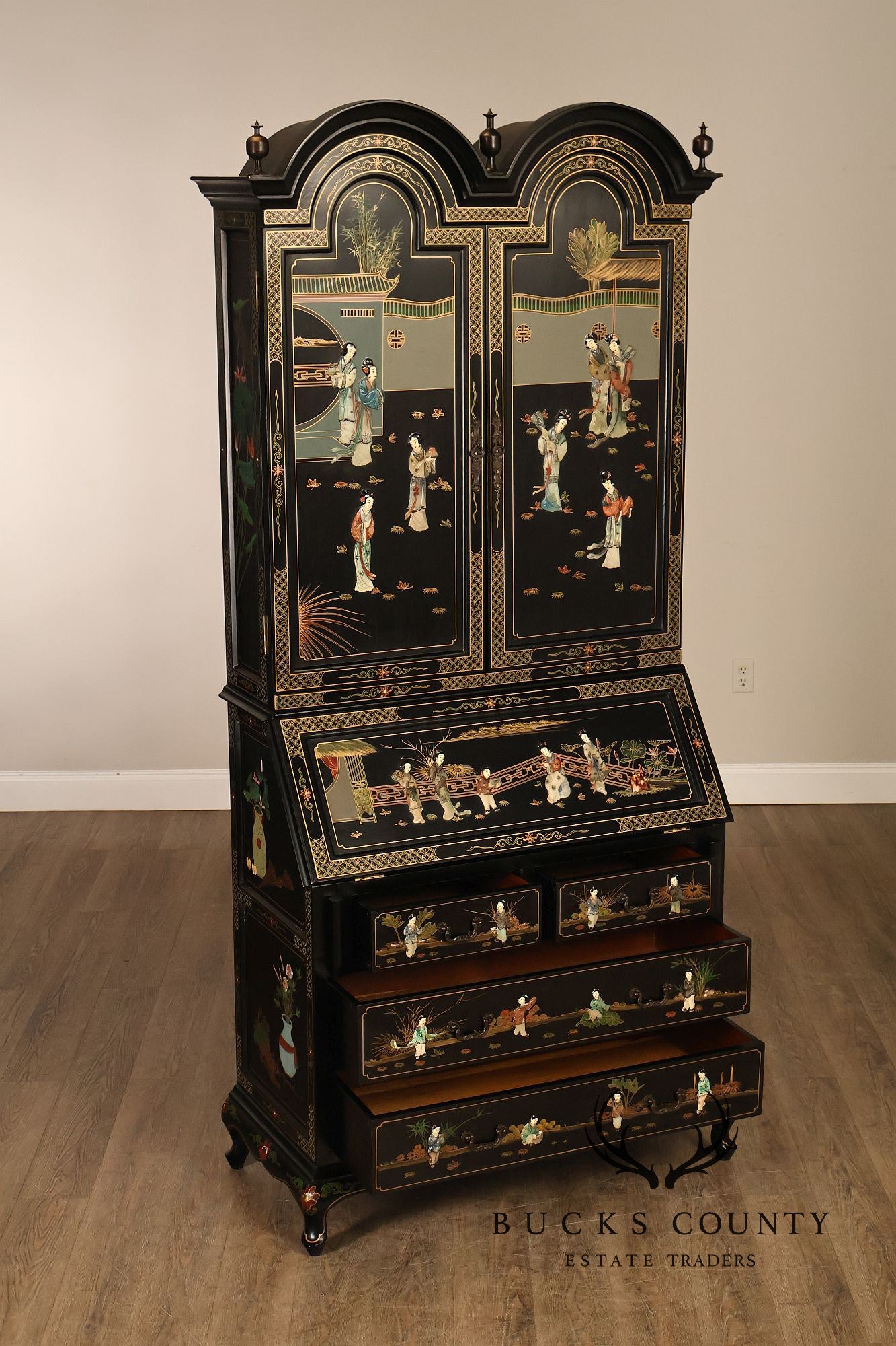 Chinoiserie Secretary Bookcase