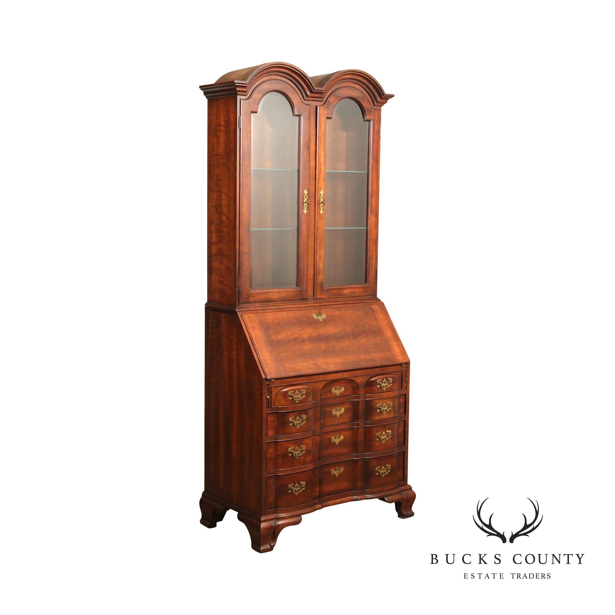 Georgian Style Cherry Blockfront Secretary Desk