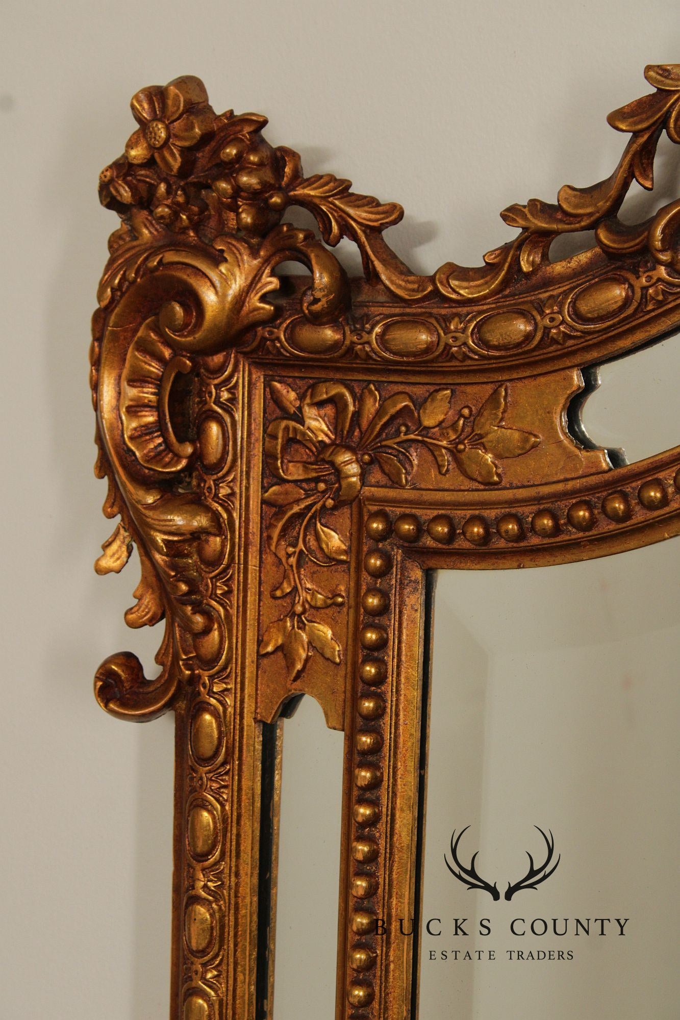 Large Ornately Gilt Carved Wall Mirror
