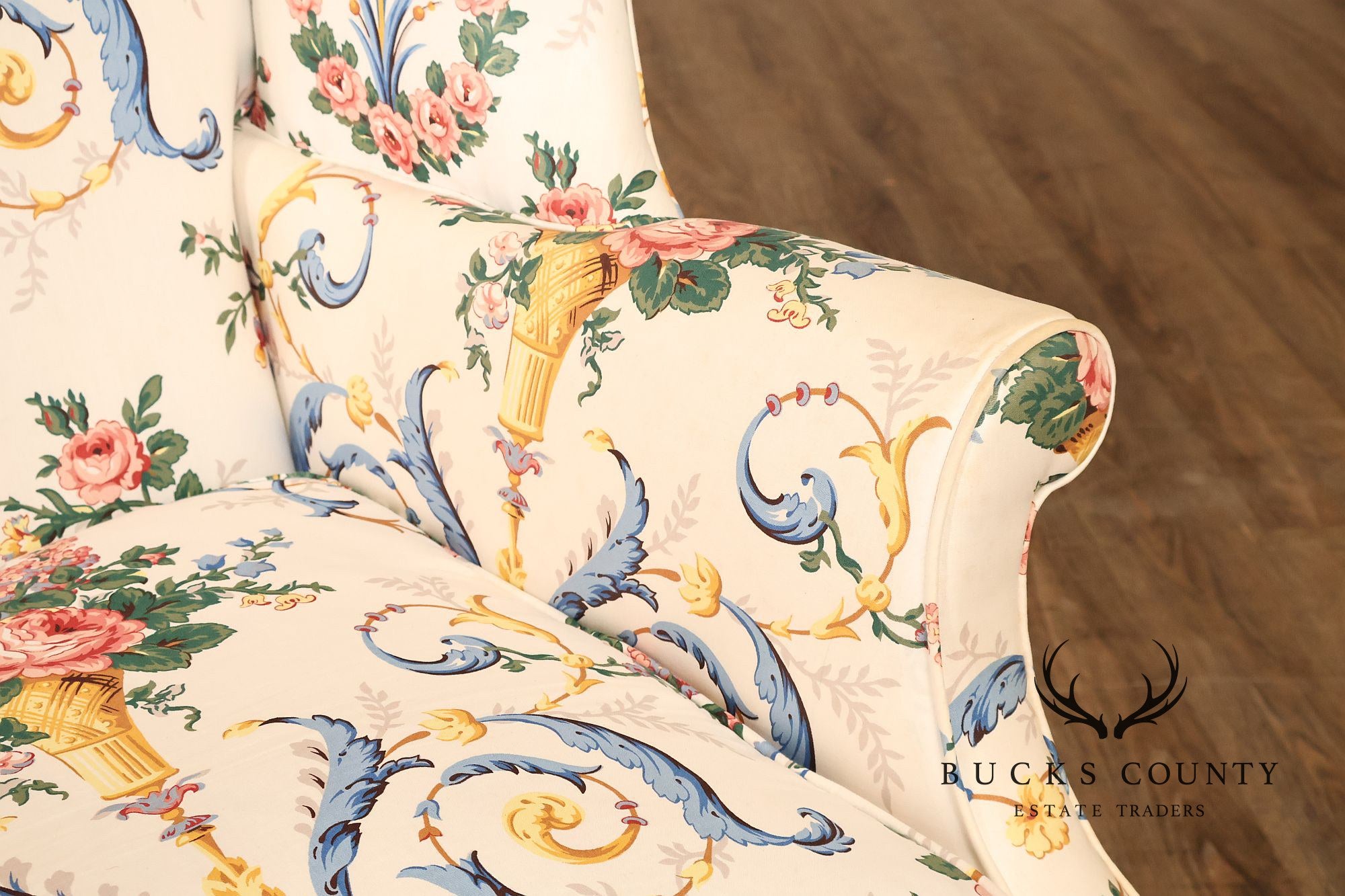 Georgian Style Upholstered Wing Chair