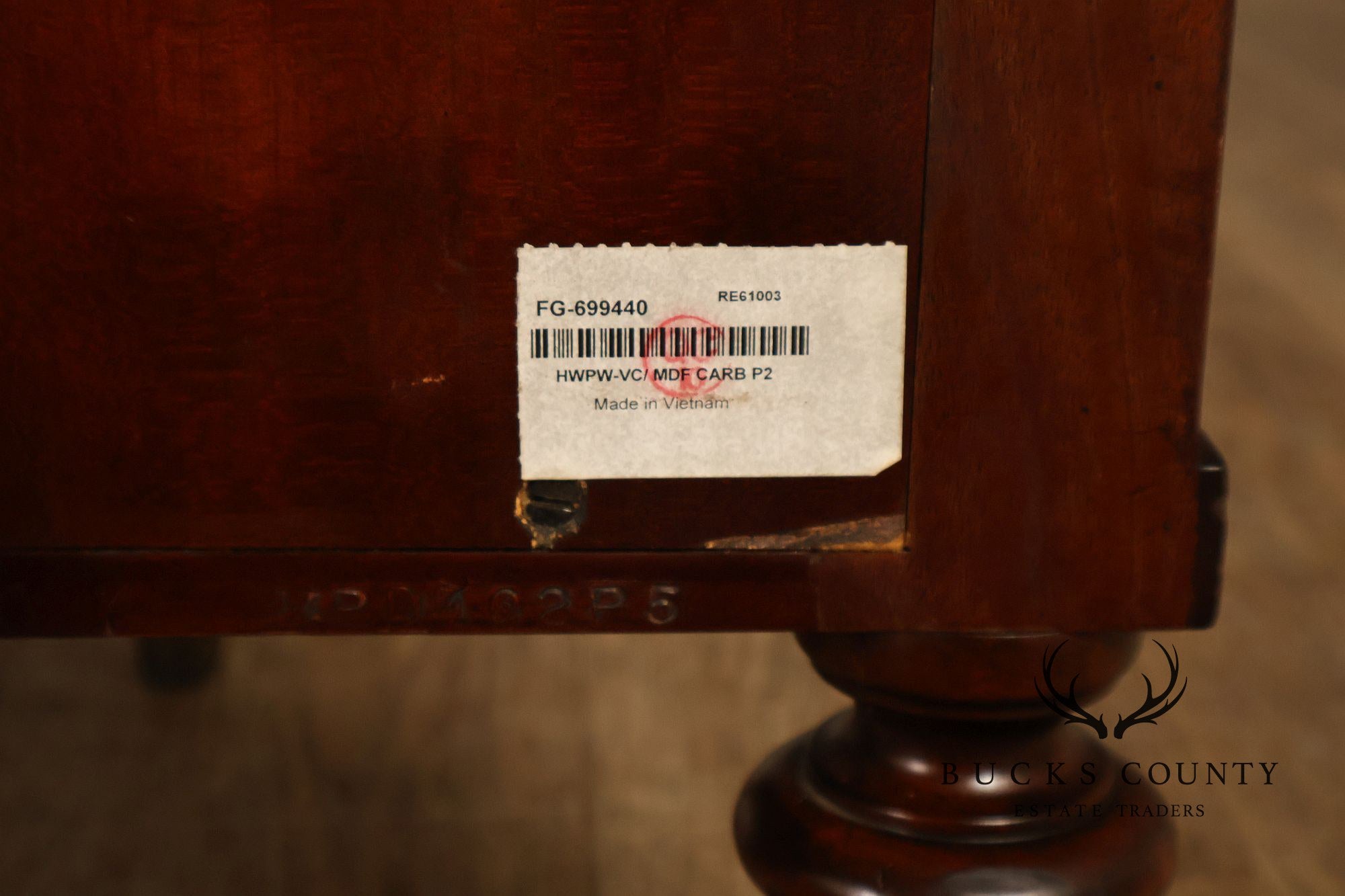 Theodore Alexander Replica Concave Mahogany And Burl Mahogany Sideboard Cabinet