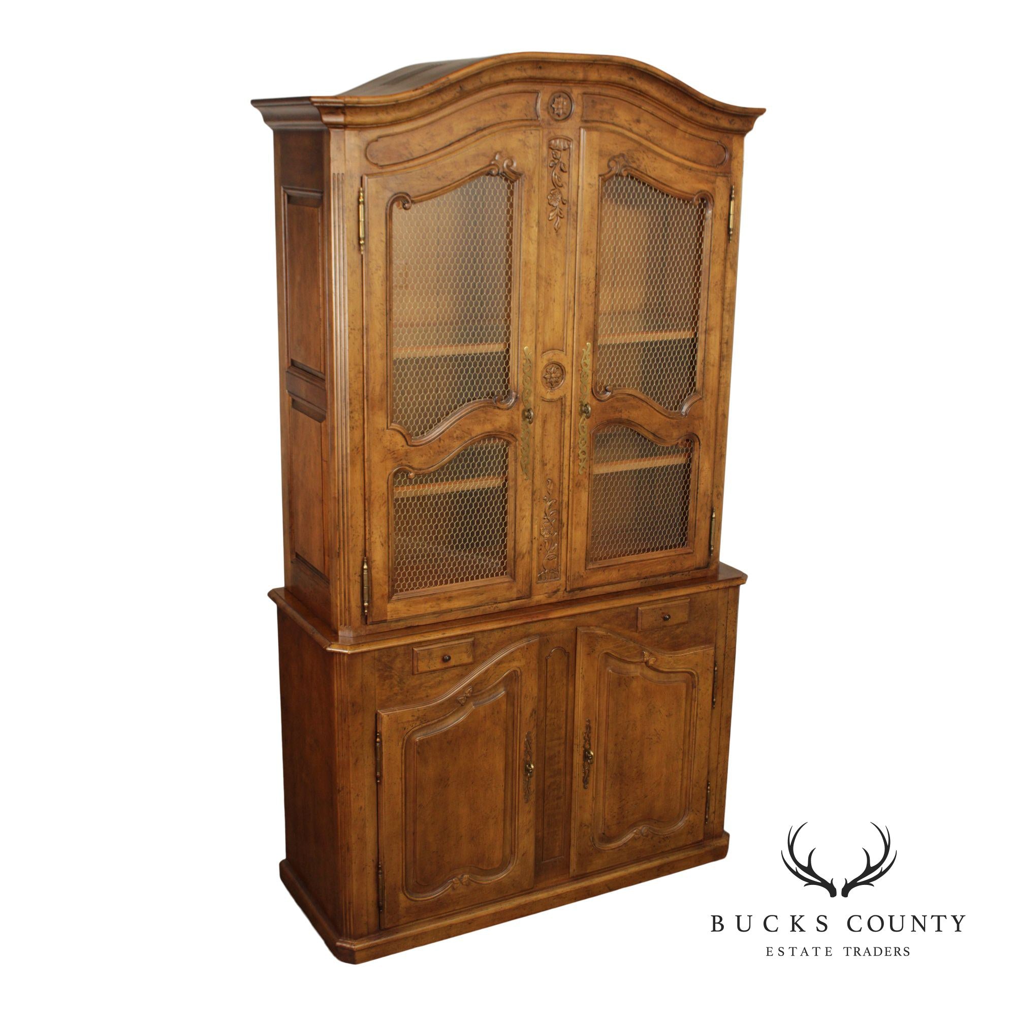 Henredon French Country Style Monumental Bookcase Cabinet