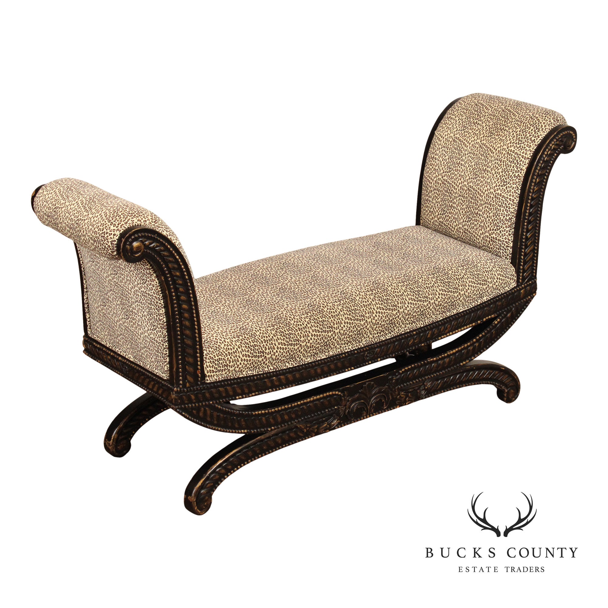 French Empire Style Antiqued Window Bench