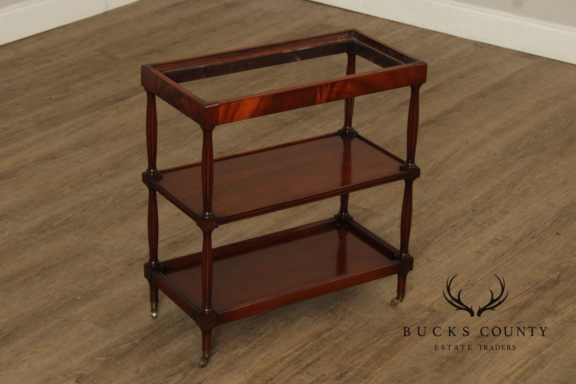 Regency Style Vintage Marble Top Mahogany Side Table