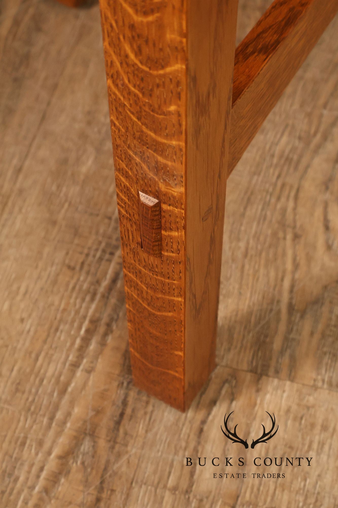 Stickley Mission Collection Round Oak Side Table