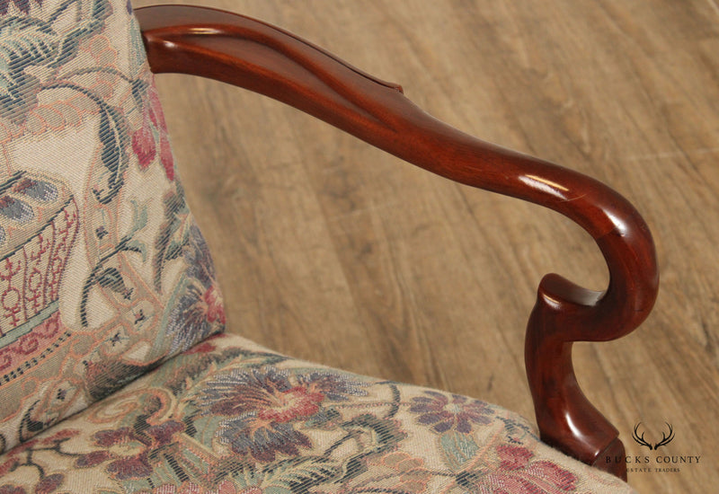 Southwood Queen Anne Style Mahogany Shepard’s Crook Arm Chair