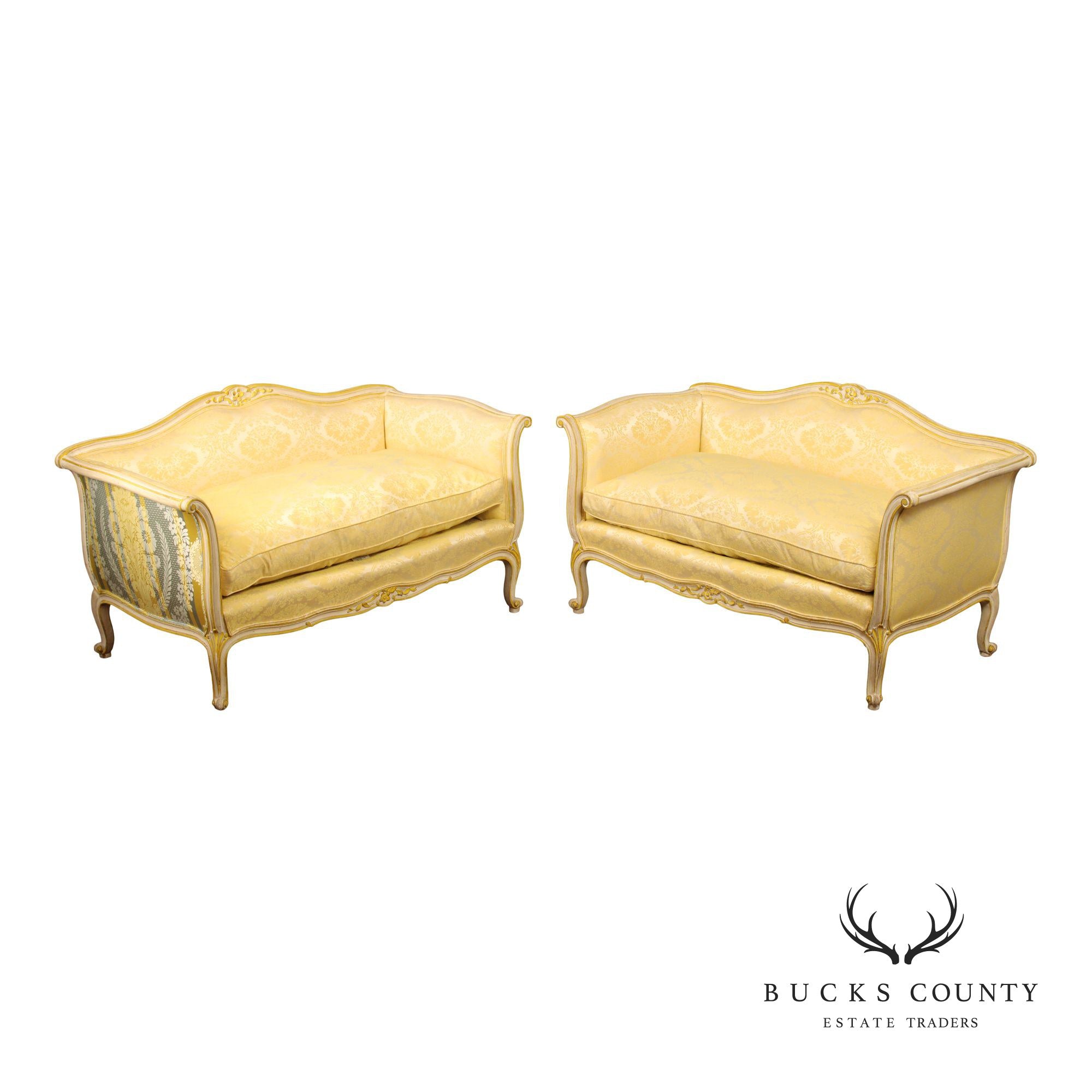 Meyer Gunther Martini Pair of French Louis xv Style Painted Loveseats