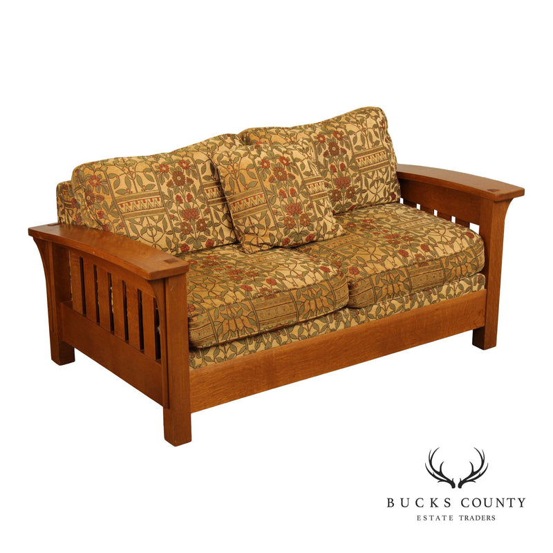 Stickley Mission Collection Oak Orchard Street Sofa Settee