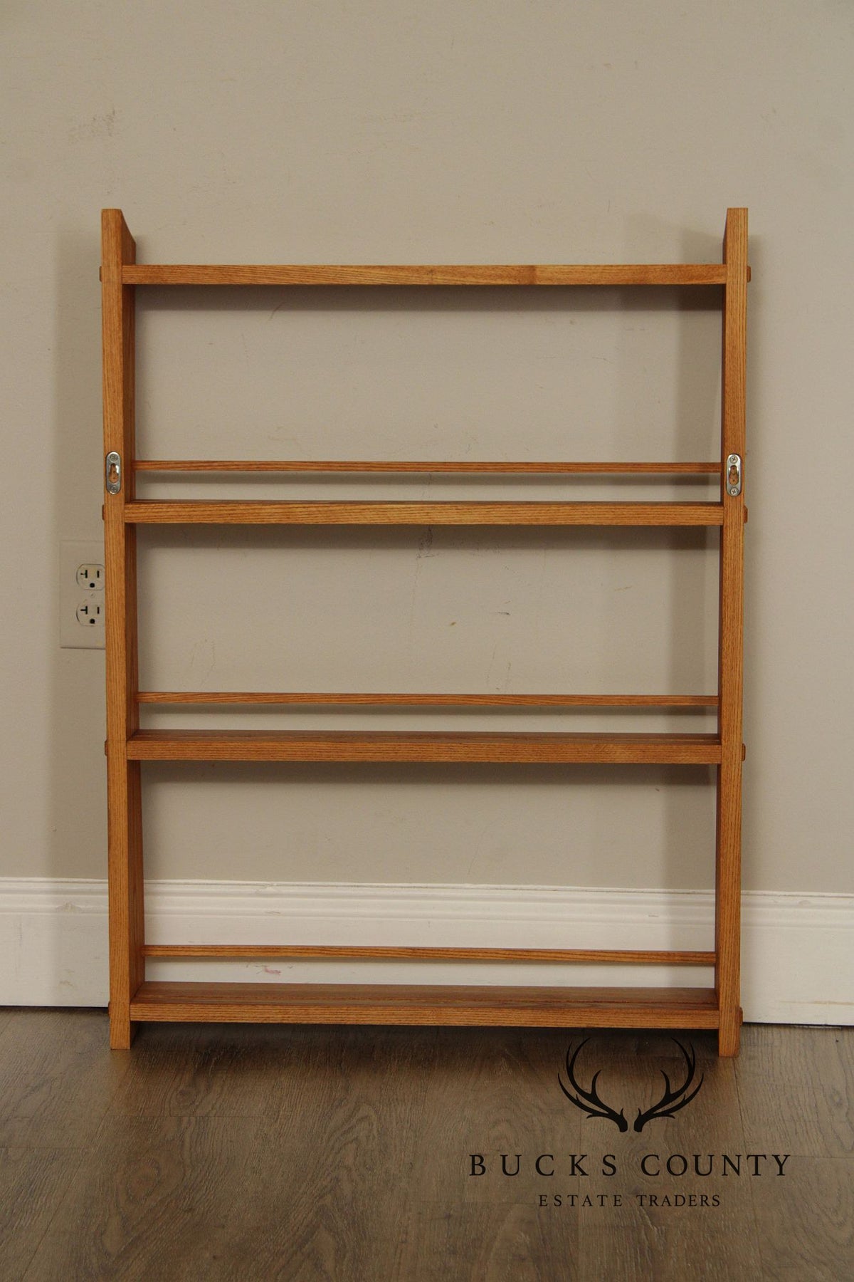 Mission Oak Arts And Crafts Pair Of Wall Mounted Bookshelves