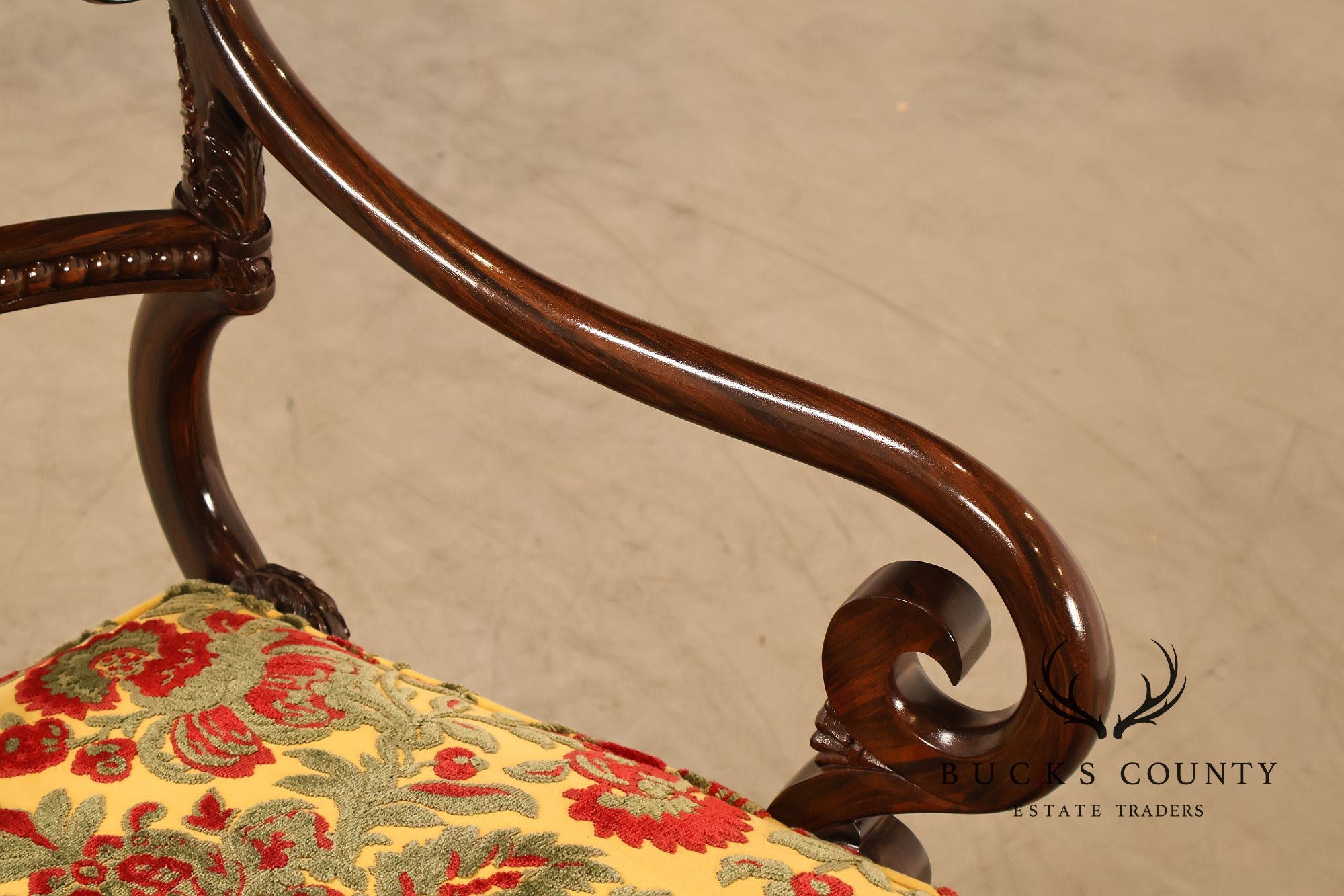 Smith & Watson Pair of Carved Mahogany Armchairs