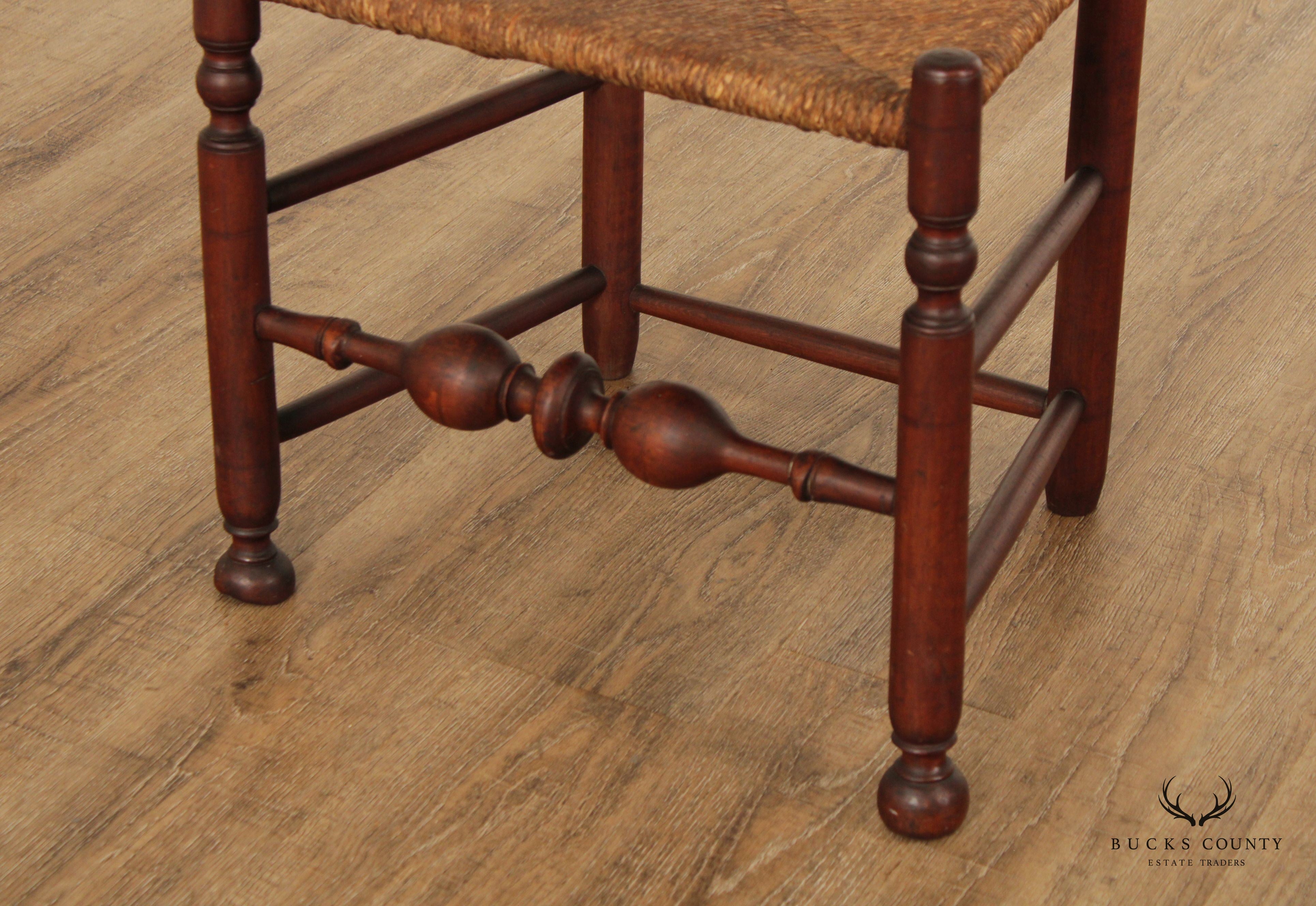Antique Shaker Ladder Back Rush Seat Chair