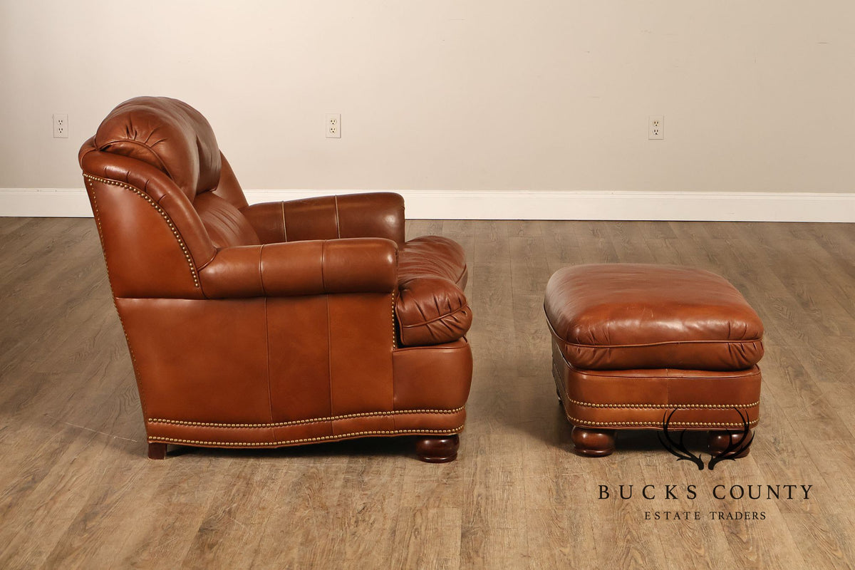 Hancock & Moore 'Austin' Leather Armchair and Ottoman