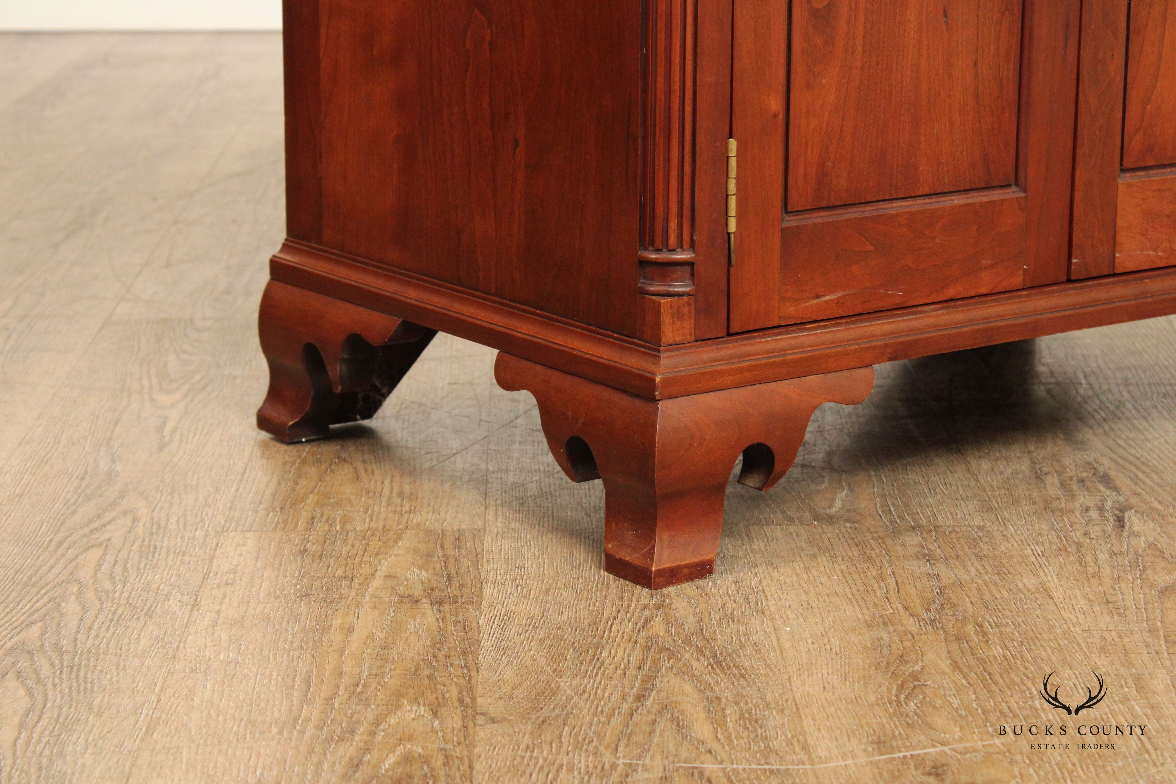 Chippendale Style Cherry Nightstand Cabinet